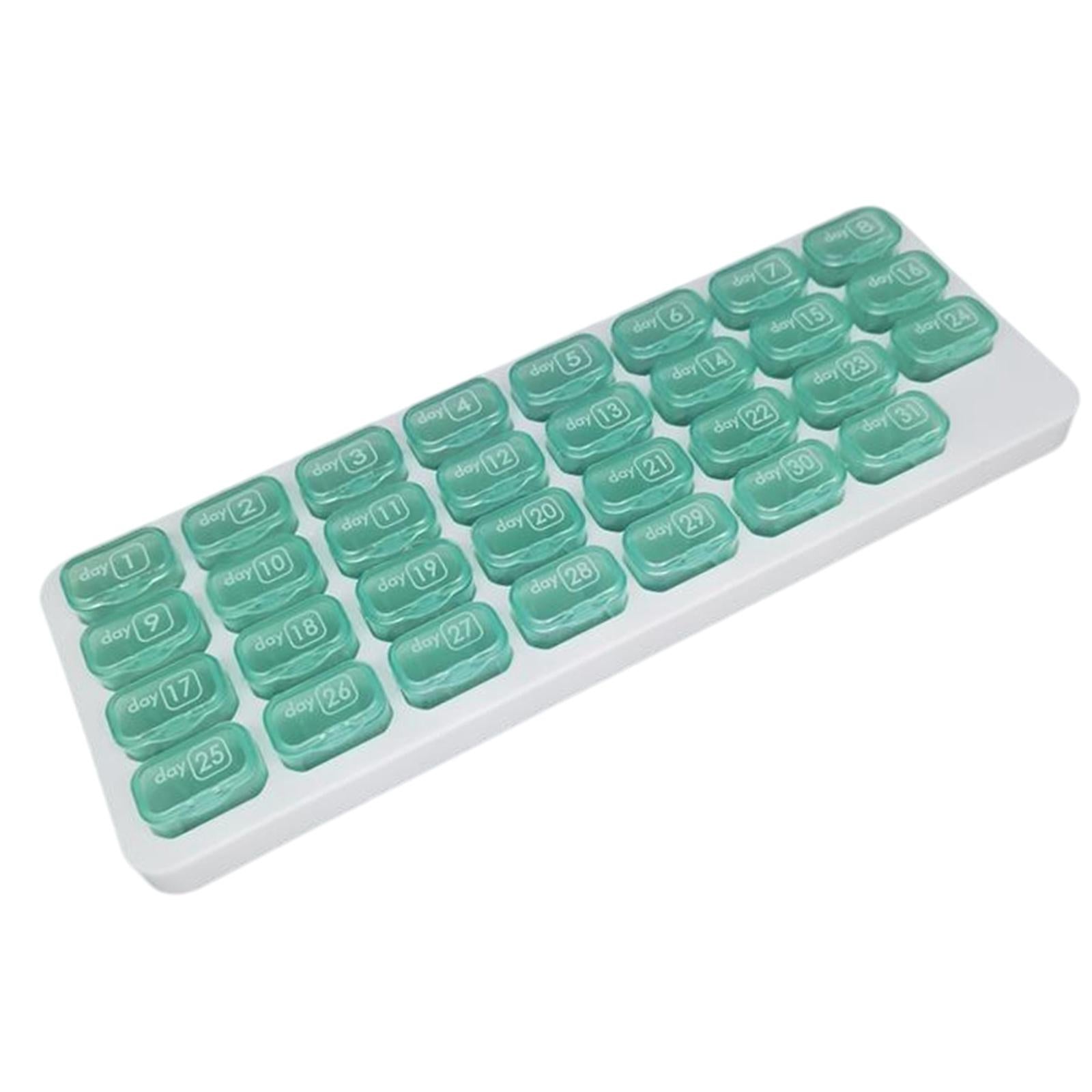 Pill Box Medicine Organizer Dispenser Case Container Storage Monthly Green