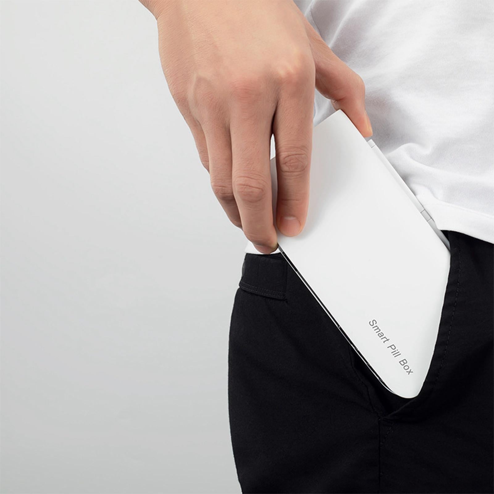 Electronic Pill Dispenser Smart Alarm Vibration for Vitamins Elderly Blue