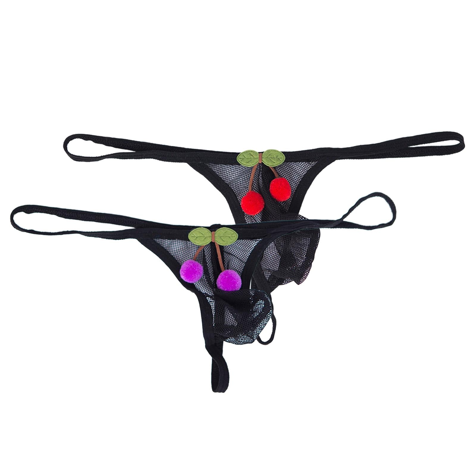 Men T Back Thongs Mesh Low Strap Bikini Stretchy Comfort Cosplay Red