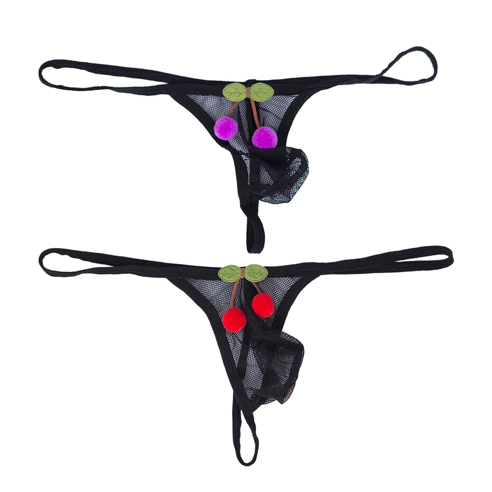 Men T Back Thongs Mesh Low Strap Bikini Stretchy Comfort Cosplay Red