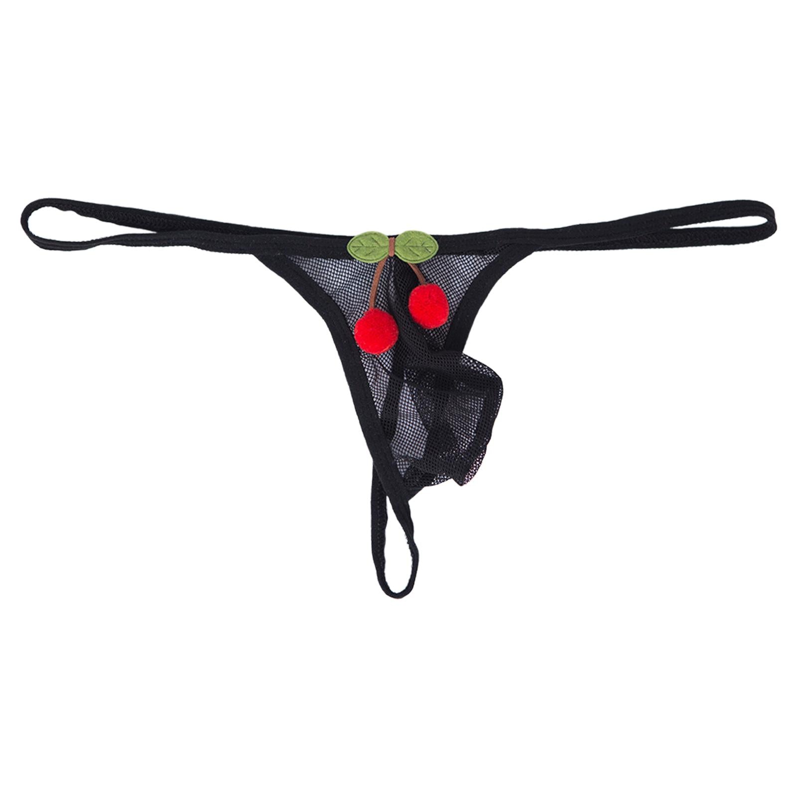 Men T Back Thongs Mesh Low Strap Bikini Stretchy Comfort Cosplay Red