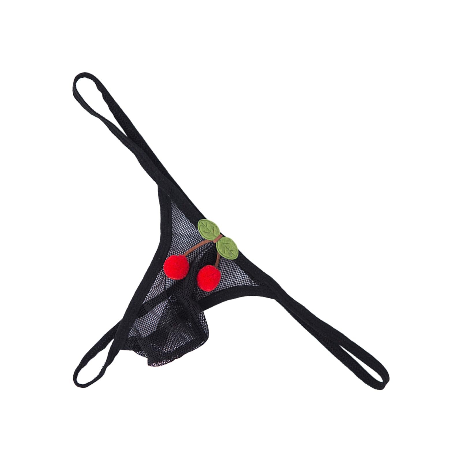 Men T Back Thongs Mesh Low Strap Bikini Stretchy Comfort Cosplay Red