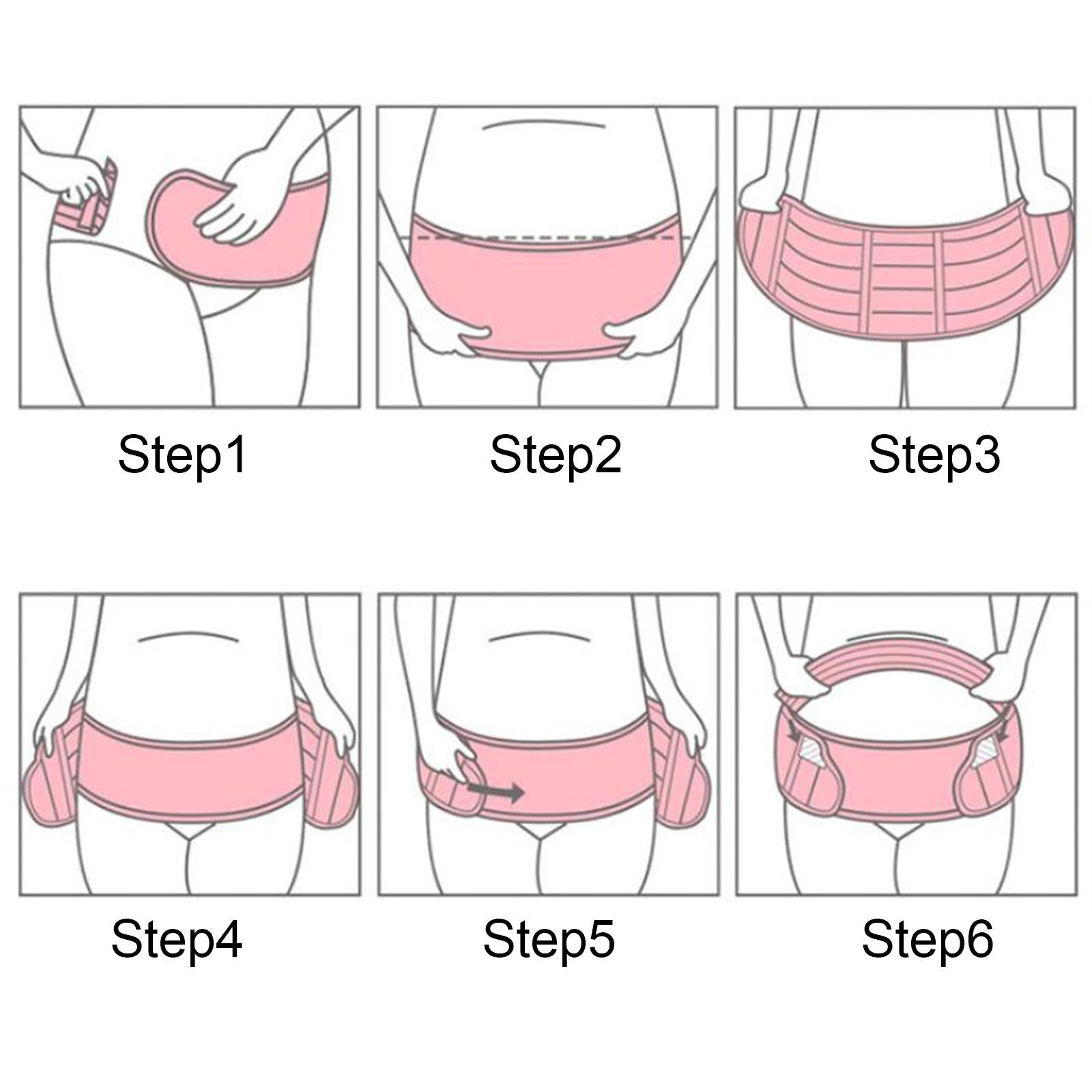 Maternity Belt Waist Back Abdomen Belly Band Black Mesh Style XL 90-120cm