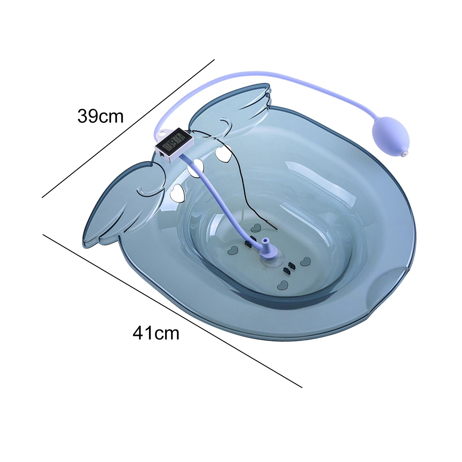 Deepen Sitz Bath Toilet Seat Hip Bidet for Pregnant Women Temp Display Blue