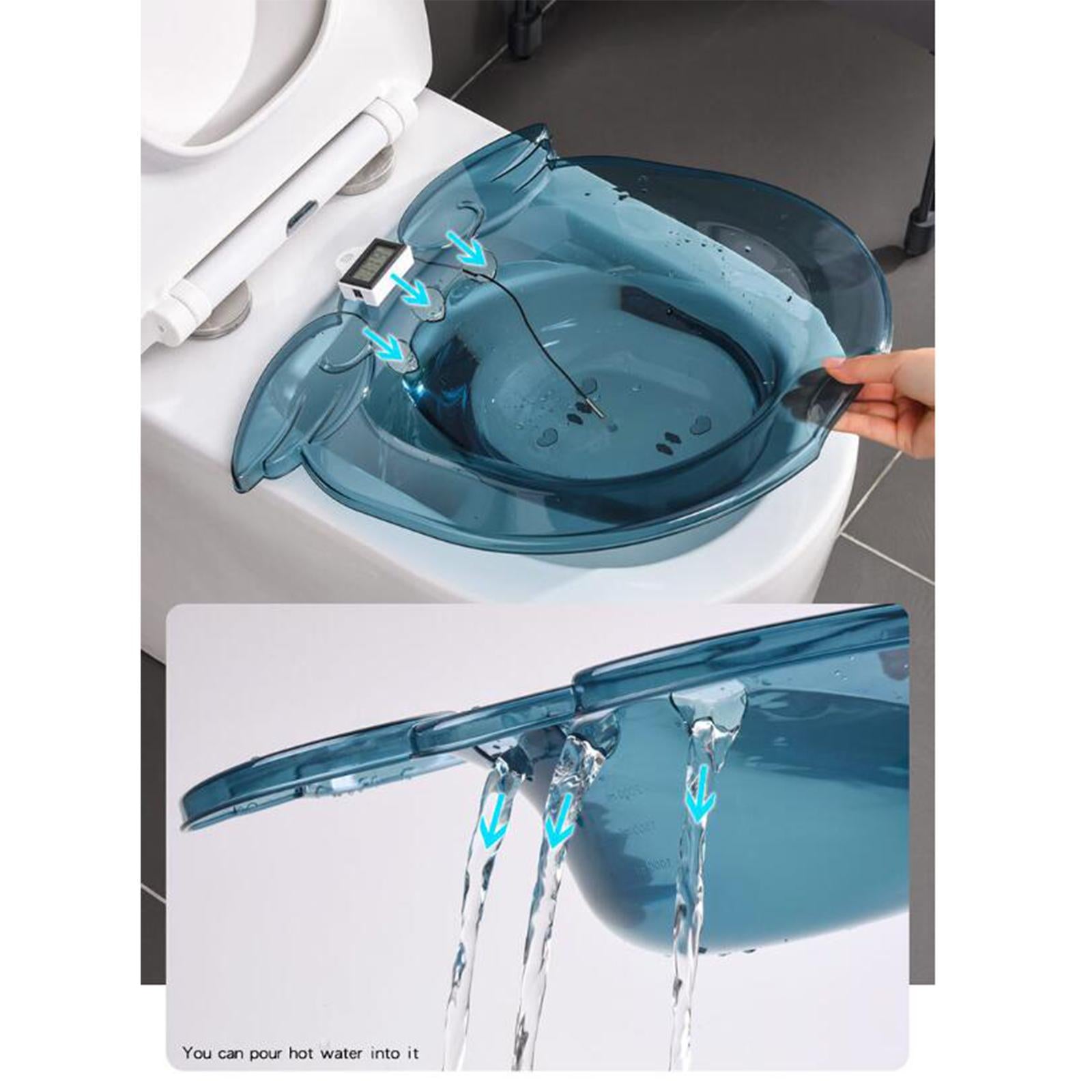 Deepen Sitz Bath Toilet Seat Hip Bidet for Pregnant Women Temp Display Blue