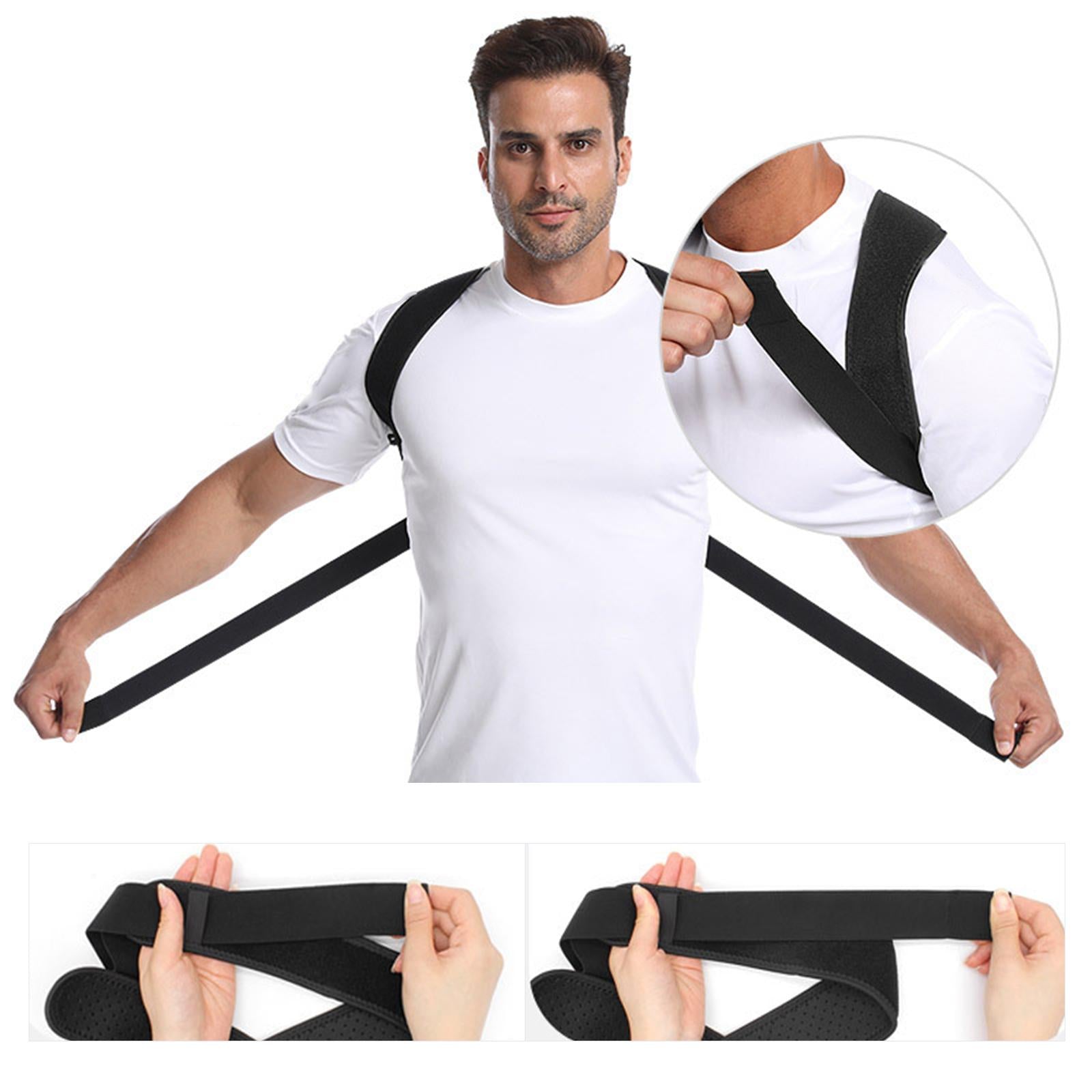 Posture Corrector for Men Women Comfy Spine Support for Neck Shoulder Black