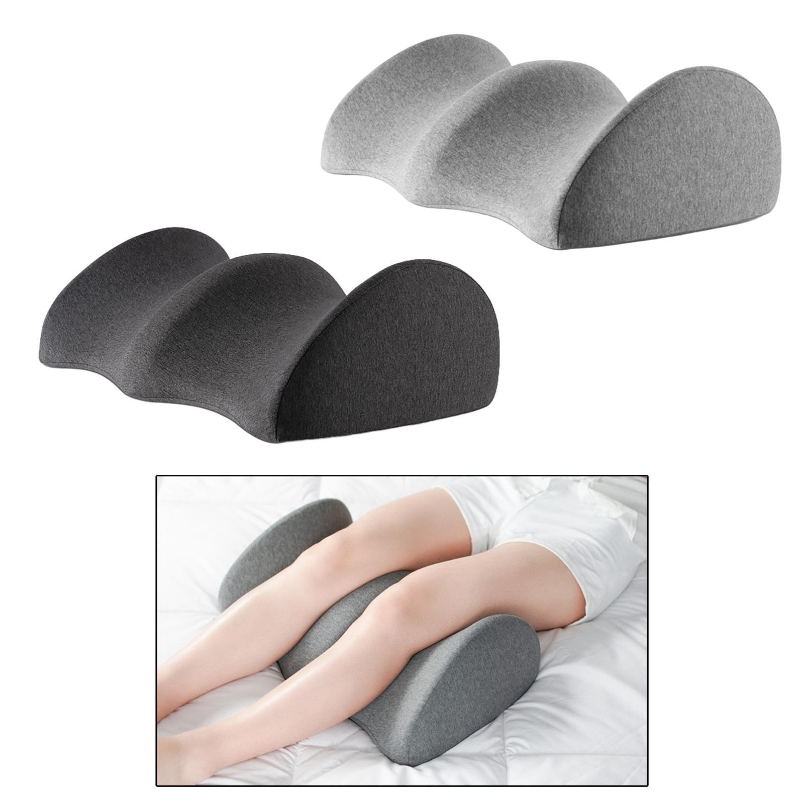 Knee Pillow Memory Foam Soft for Sciatica Pain Relief Accessories Light Gray