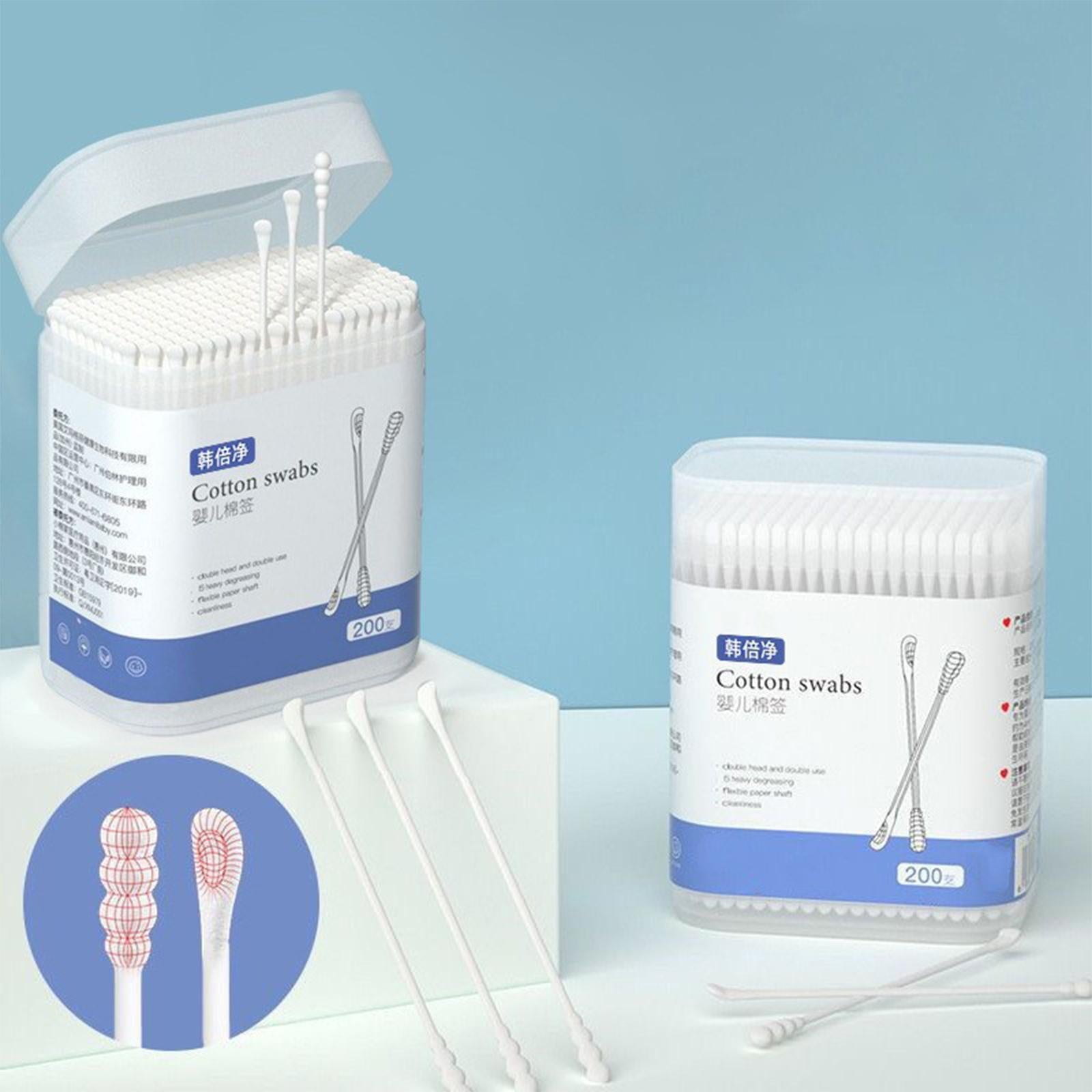 200 Pieces Baby Swabs Eyelash Extension Tools Paper Sticks Cotton Buds Tip