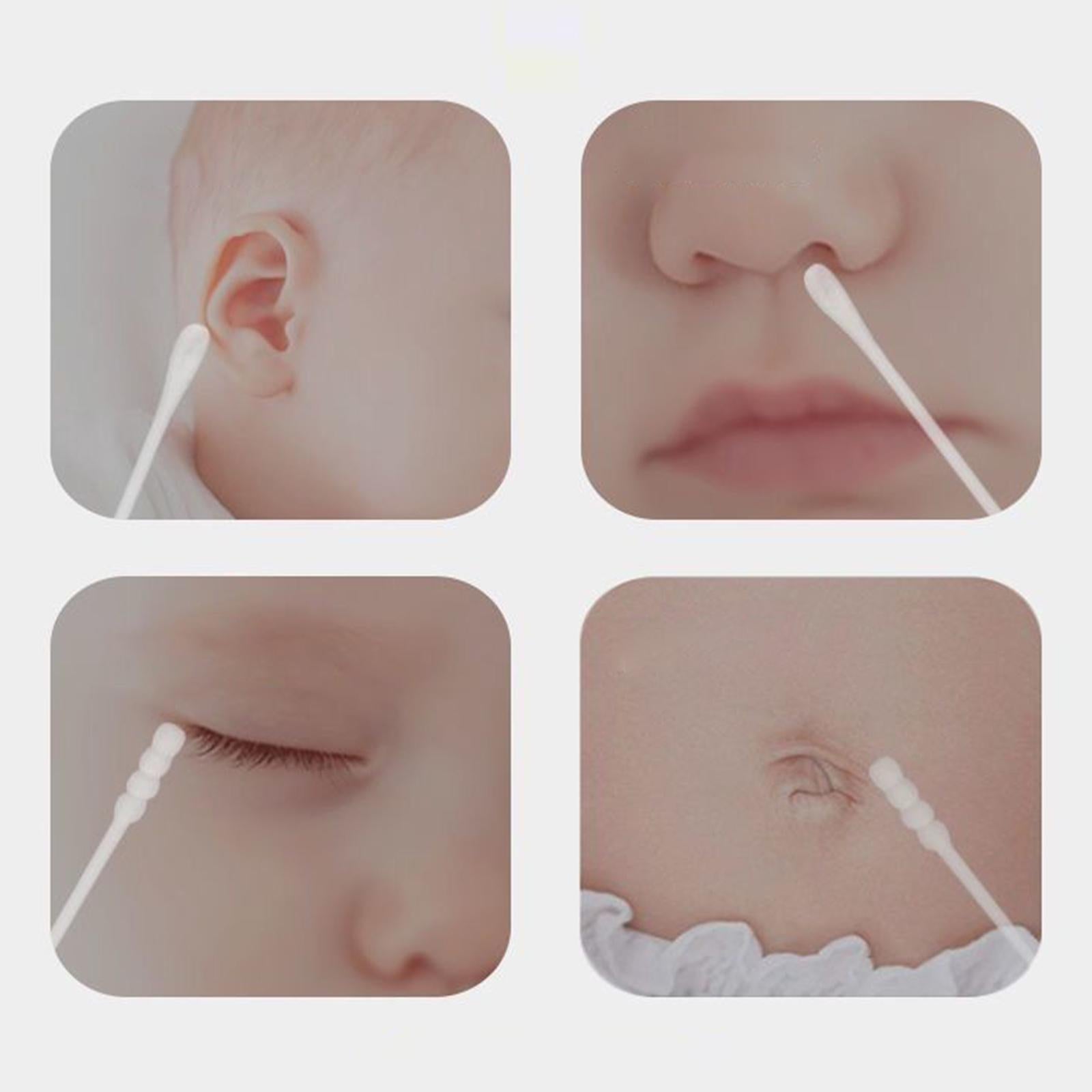 200 Pieces Baby Swabs Eyelash Extension Tools Paper Sticks Cotton Buds Tip