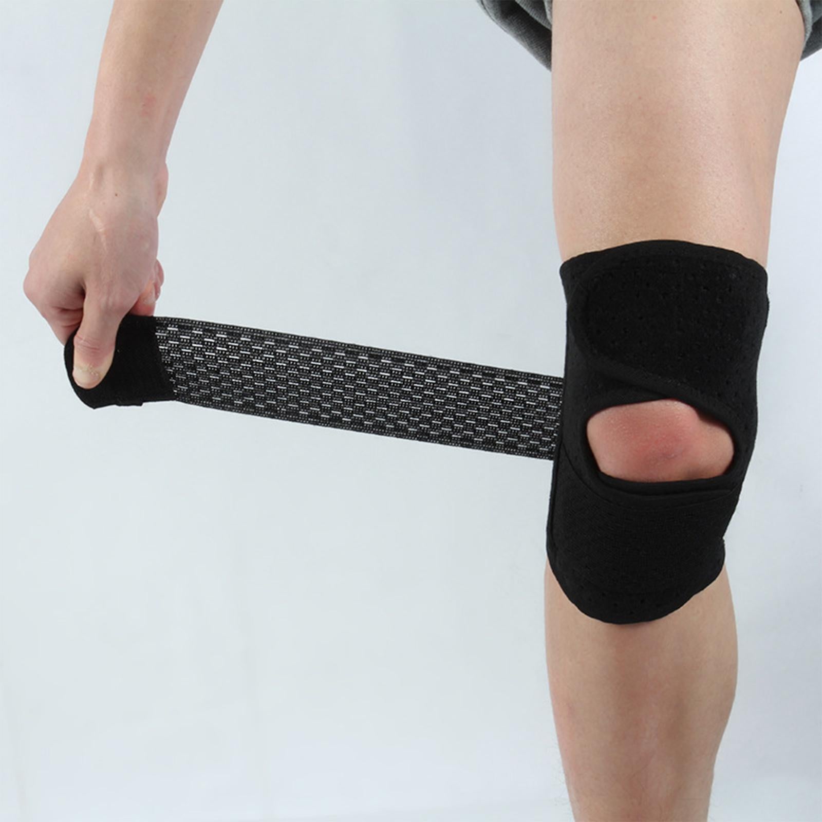 Black Knee Brace for Tennis Volleyball for Tendinitis Pain L Right