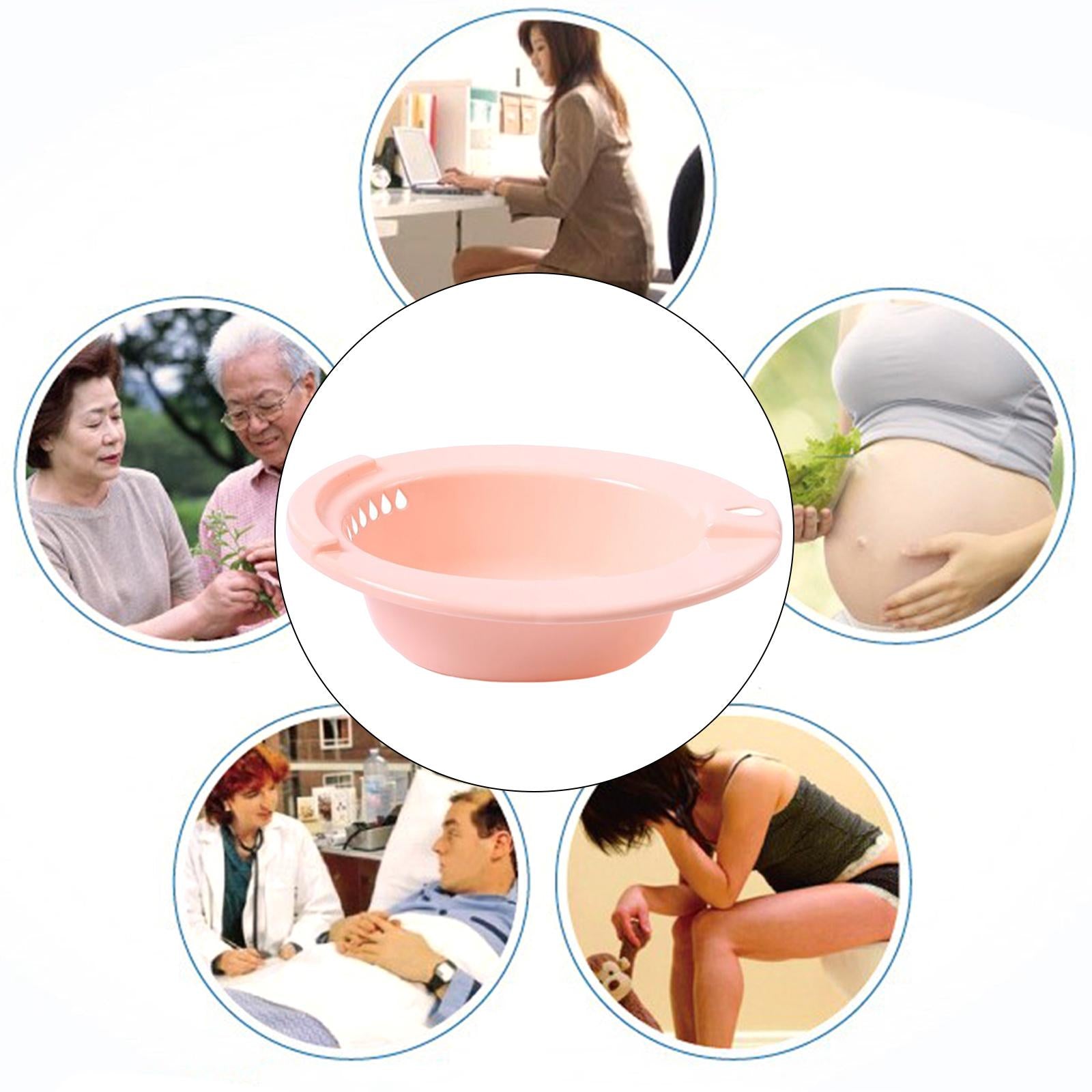 Sitz Bath Bidet Hemorrhoids Relieve Perineal Soaking for Standard Toilet Pink