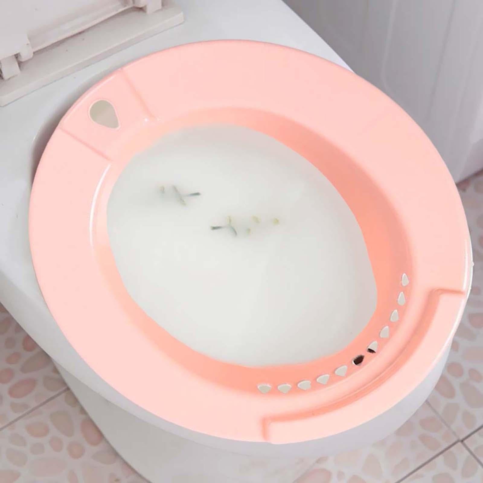 Sitz Bath Bidet Hemorrhoids Relieve Perineal Soaking for Standard Toilet Pink