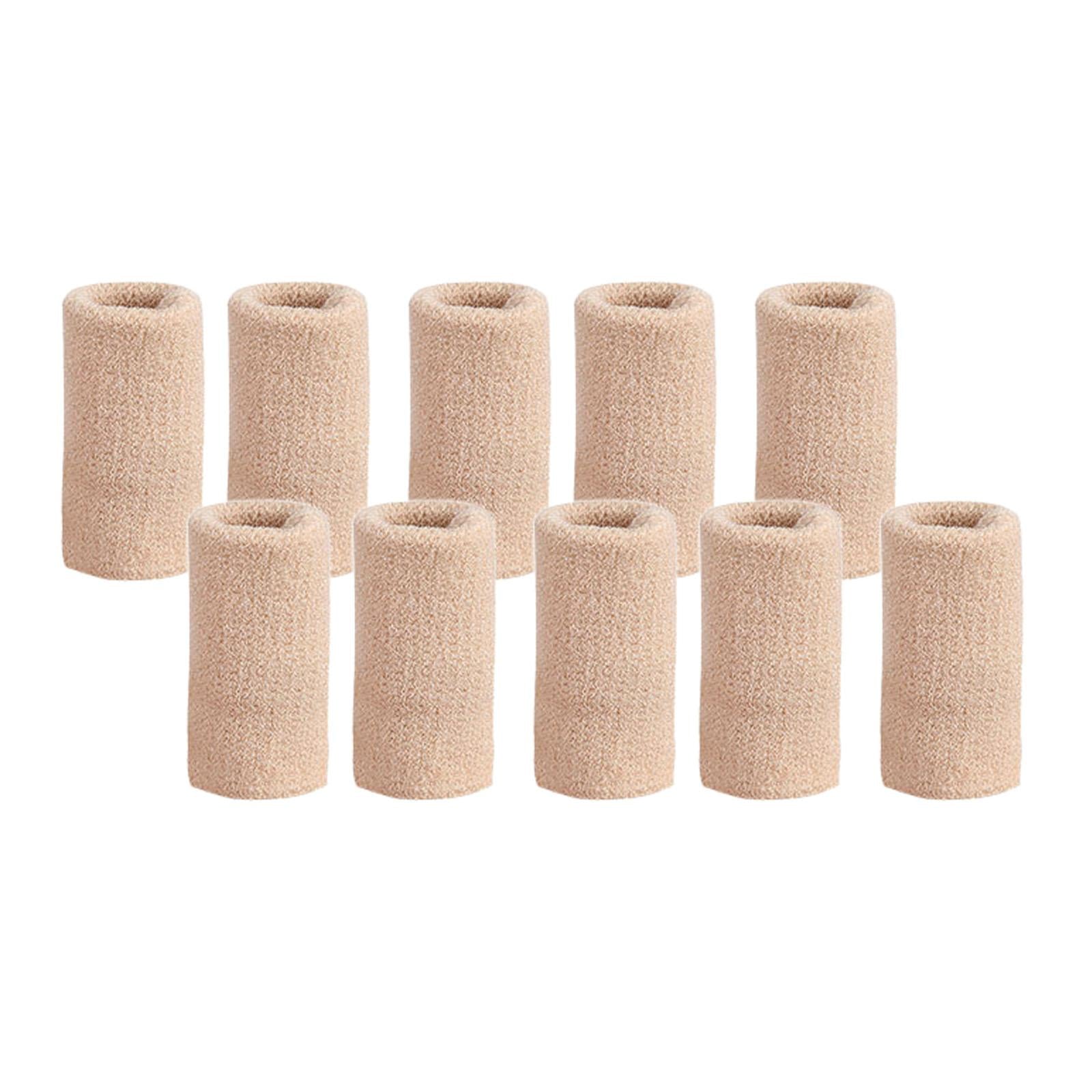 10Pcs Finger Protector Elastic Comfortable for Baseball Badminton Cycling Beige