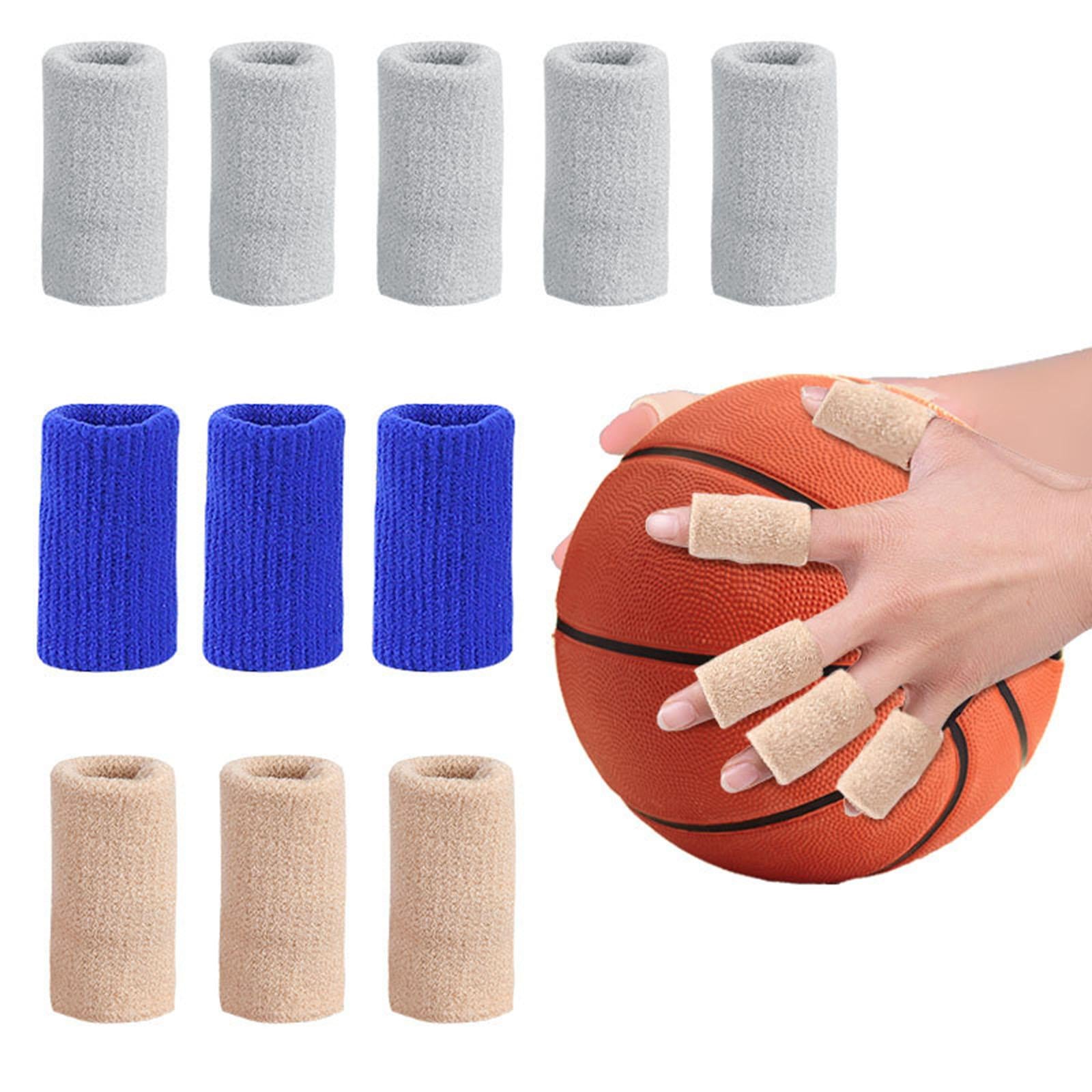 10Pcs Finger Protector Elastic Comfortable for Baseball Badminton Cycling Gray