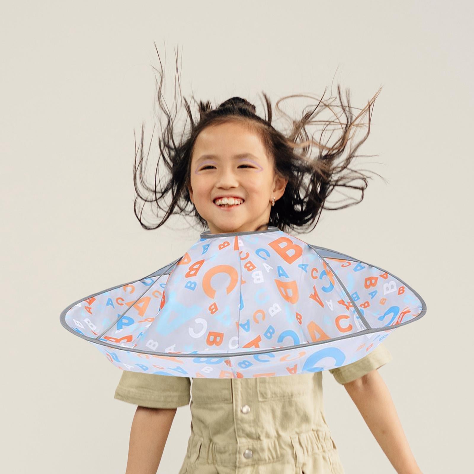 Kids Hair Cutting Cape Professional Waterproof Cloak for Barber Salon Gray
