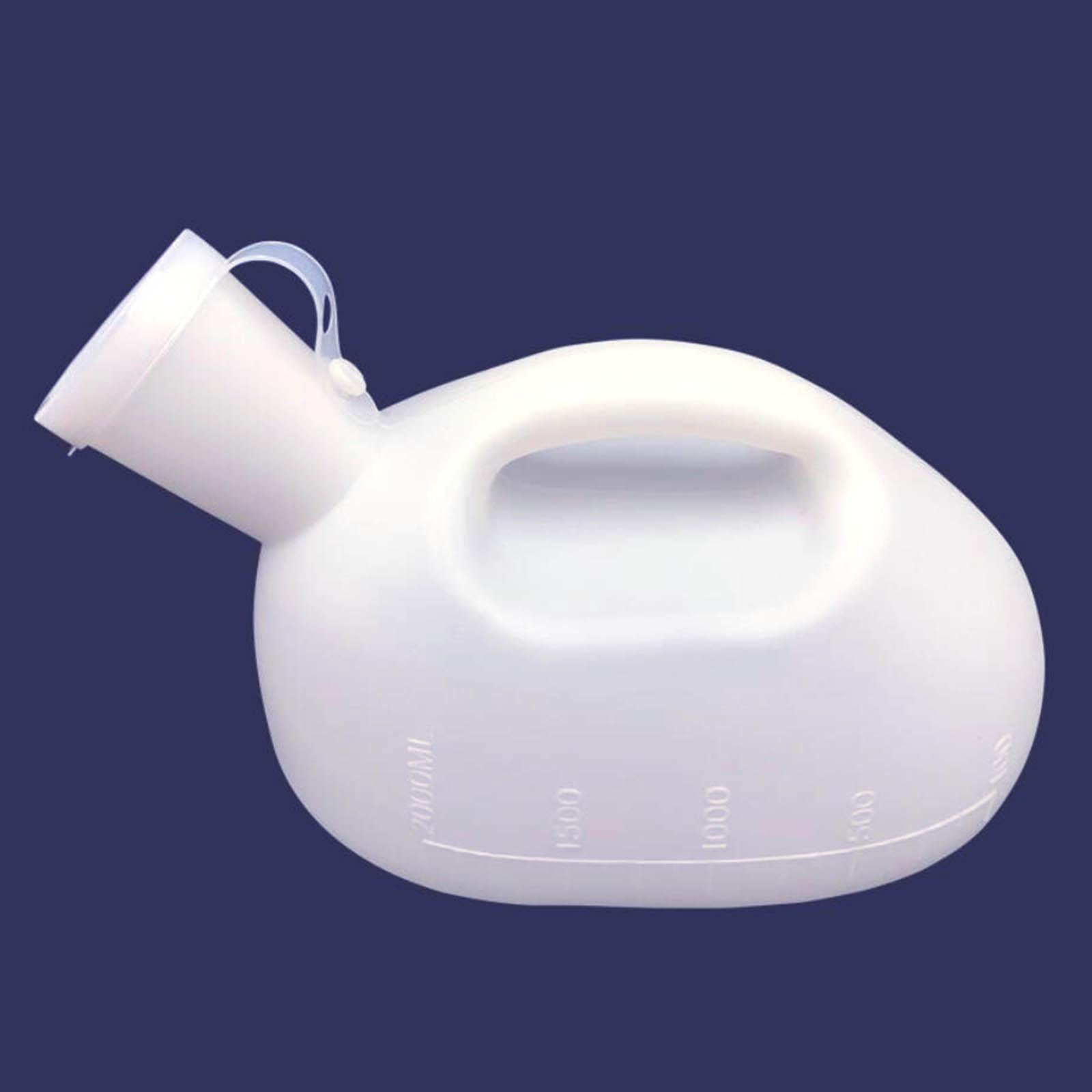 Leakproof Urinals for Men 2000ml with Lid Home Elder Container Jar White