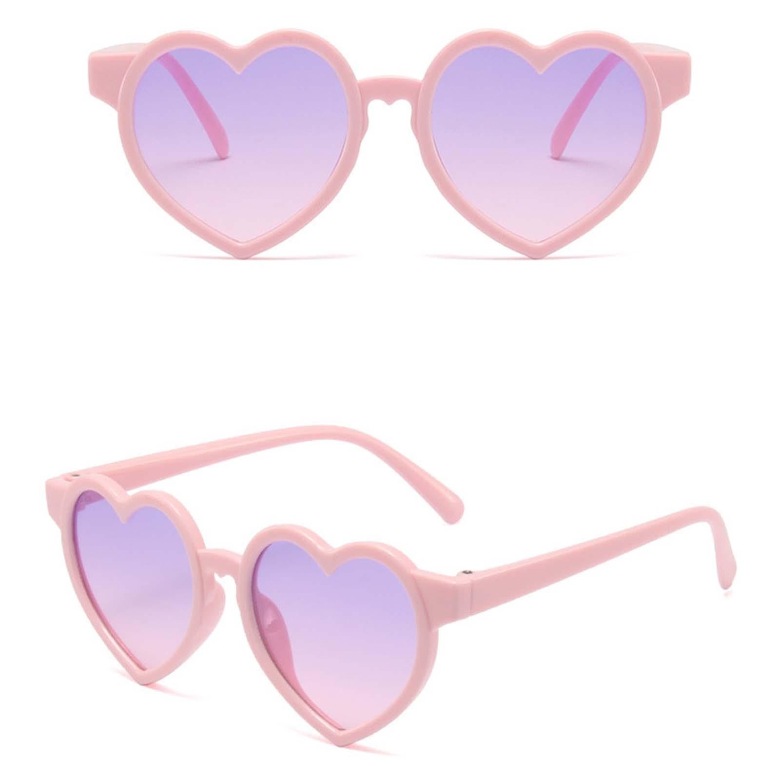 Non Polarized Heart Shaped Baby Girl Sunglasses Sun Eyewear Premium Pink