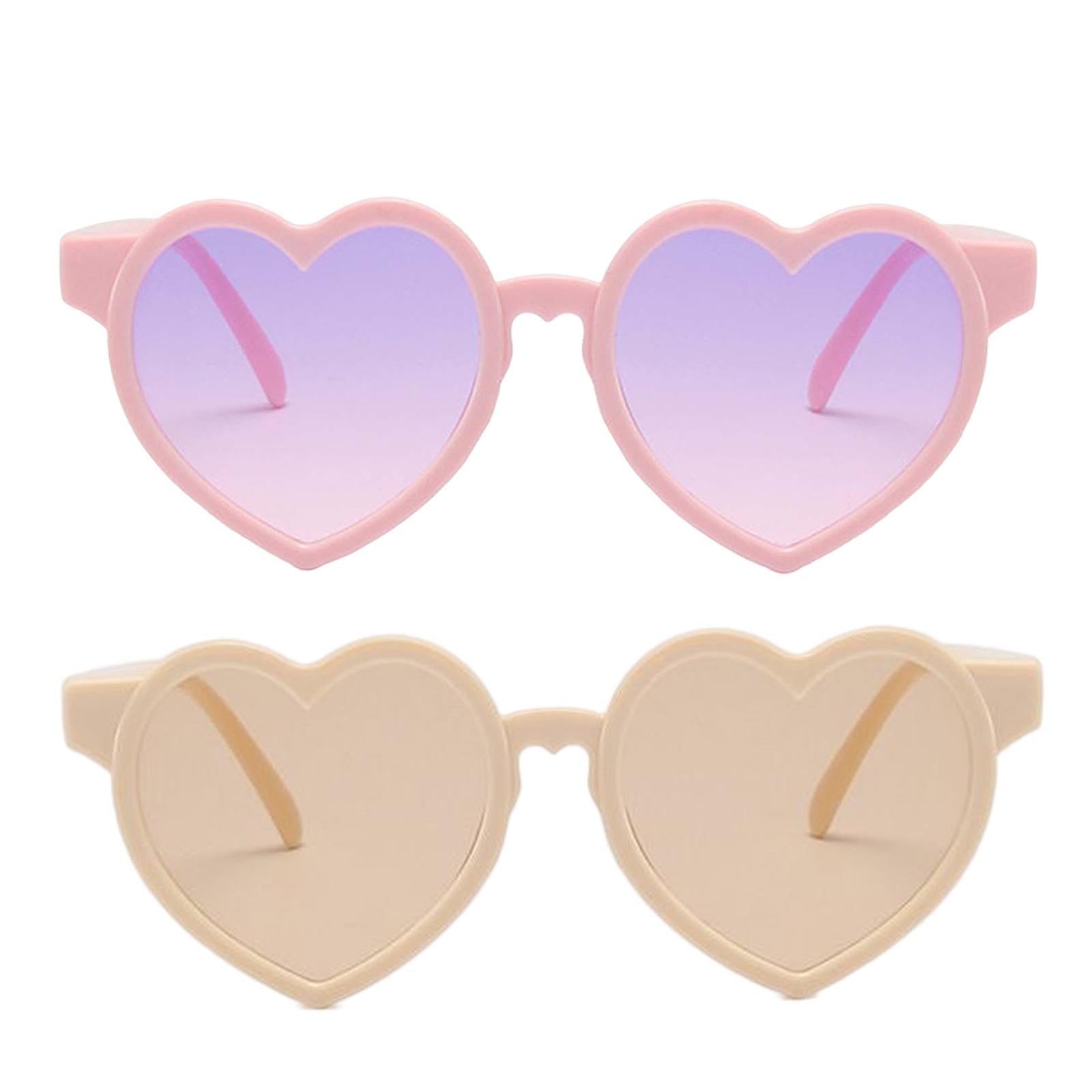 Non Polarized Heart Shaped Baby Girl Sunglasses Sun Eyewear Premium Pink