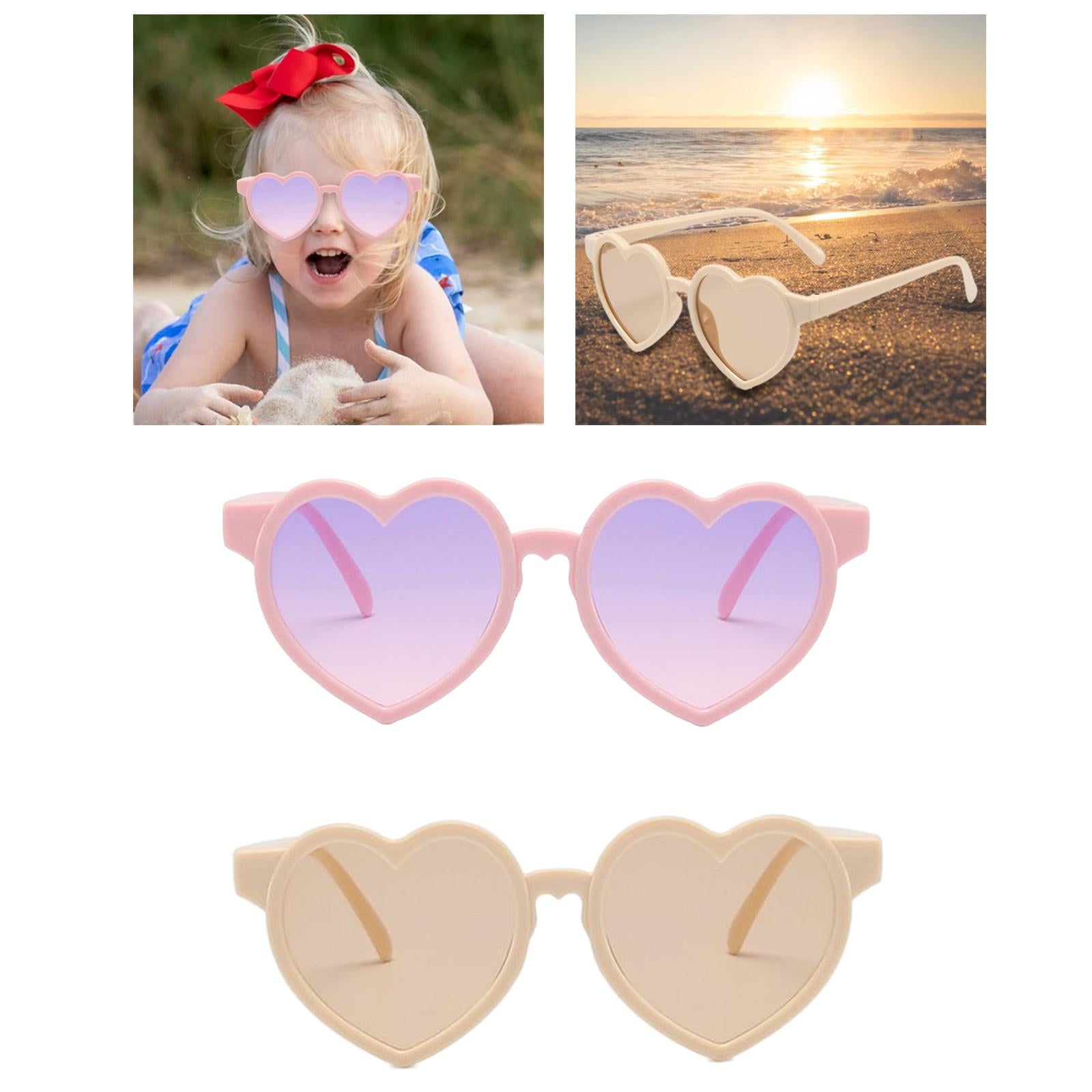 Non Polarized Heart Shaped Baby Girl Sunglasses Sun Eyewear Premium Pink