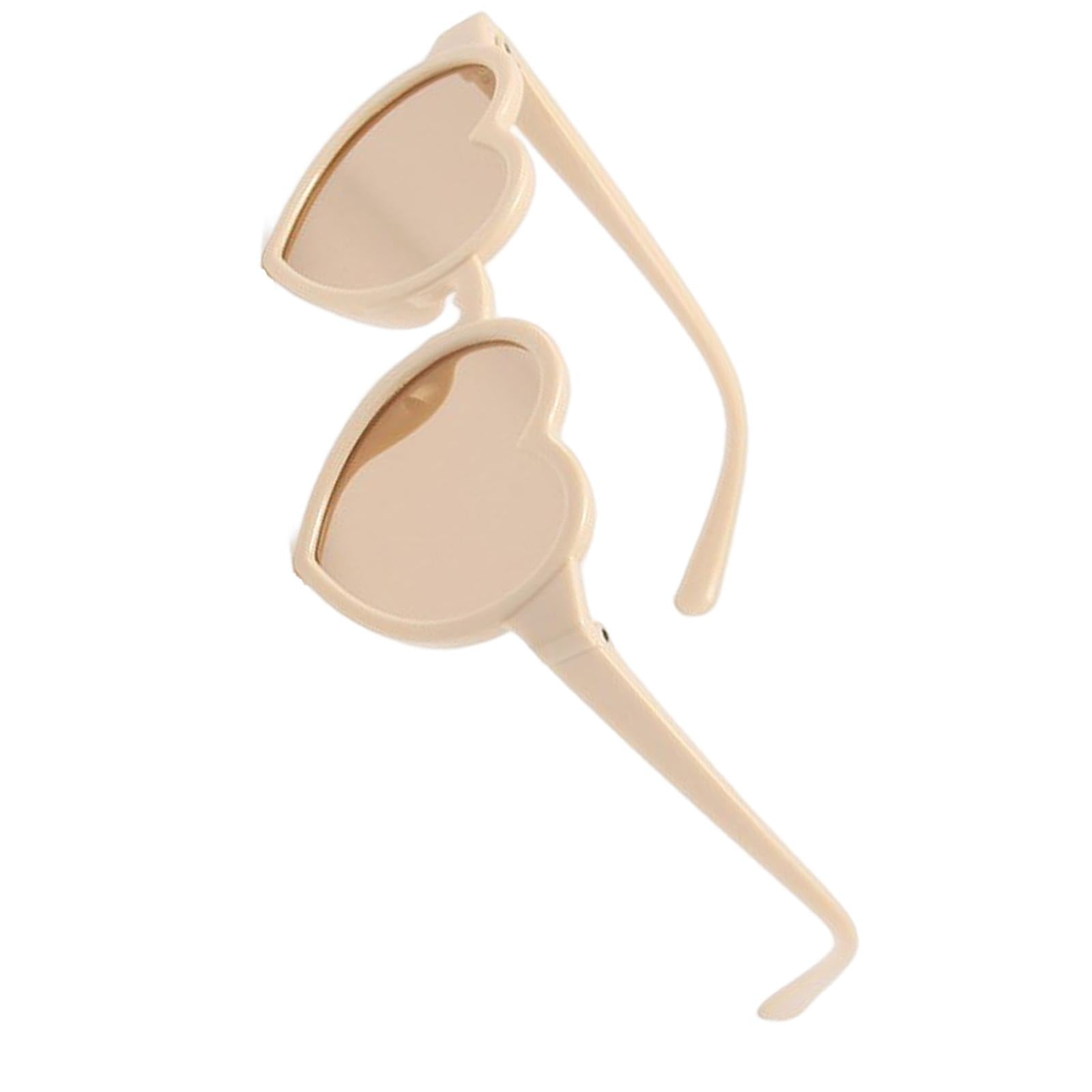 Non Polarized Heart Shaped Baby Girl Sunglasses Sun Eyewear Premium Beige