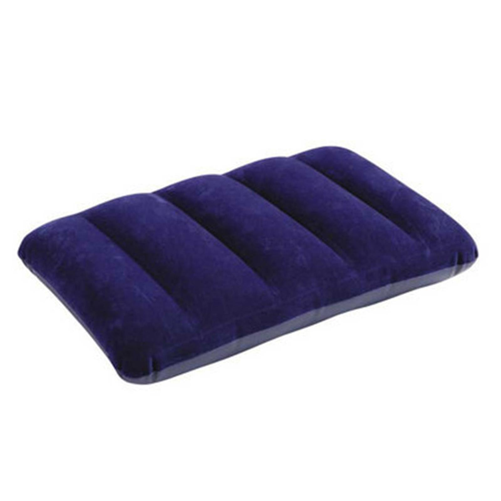 Inflatable Pillow Travel Small Square Office Camping Neck Waist Support Blue