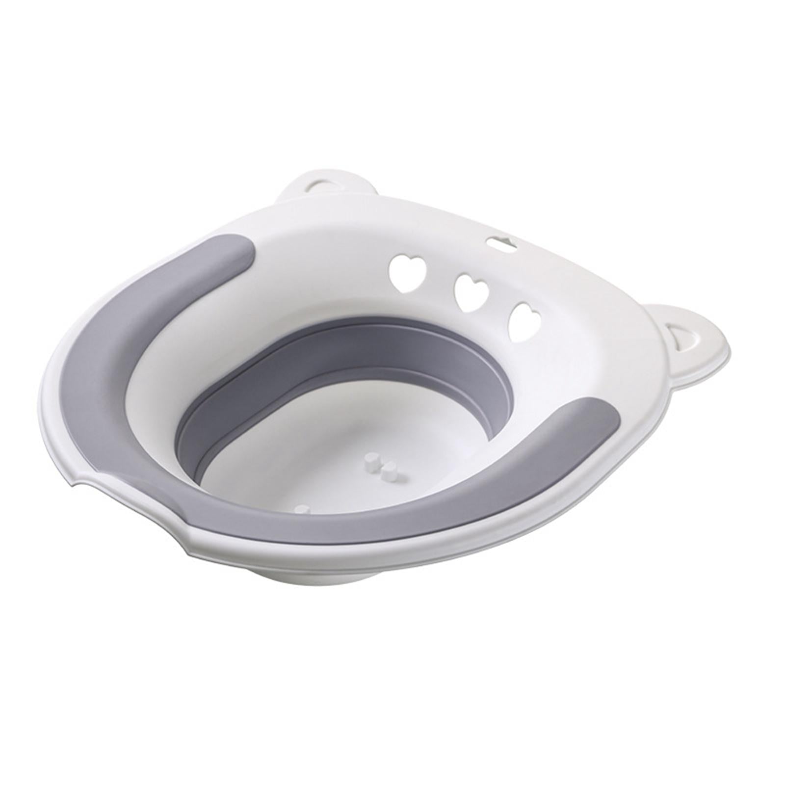 Collapsible Sitz Bath Toilet Seat for Soothes Cleanse Vagina Anal Home Use Gray