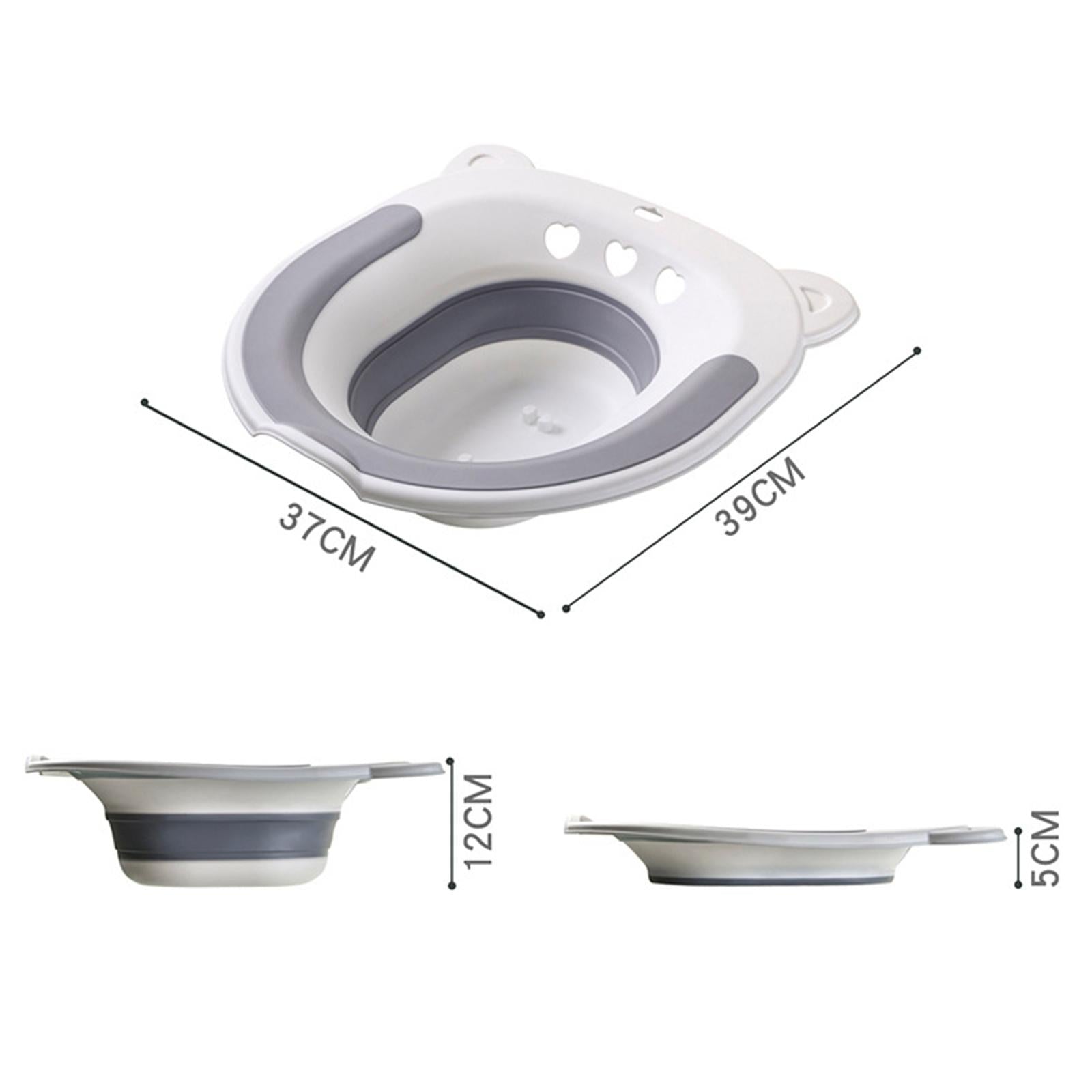 Collapsible Sitz Bath Toilet Seat for Soothes Cleanse Vagina Anal Home Use Pink