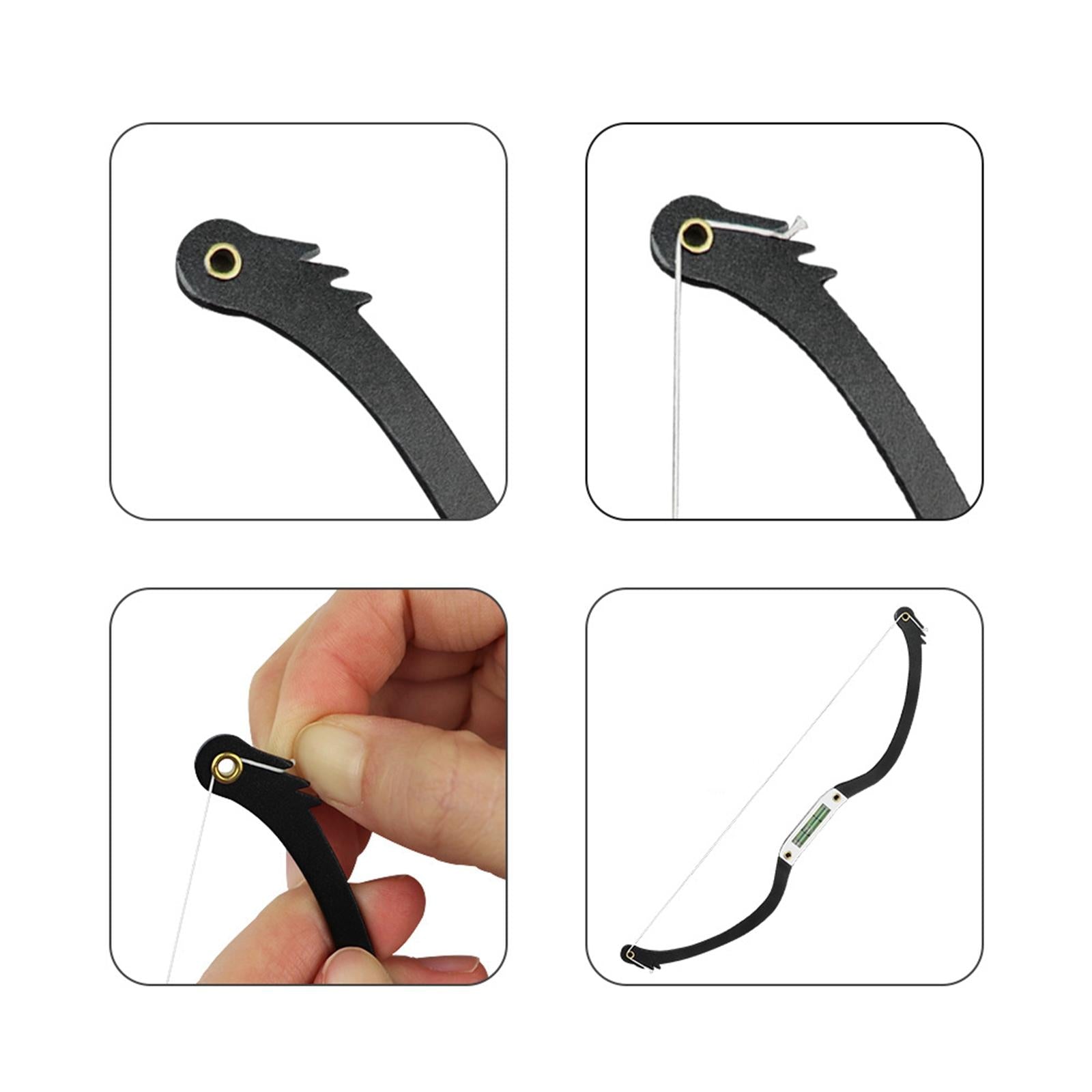 Portable Permannet Makeup Bow and Arrow Line Ruler for Brow Mapping Kit Black