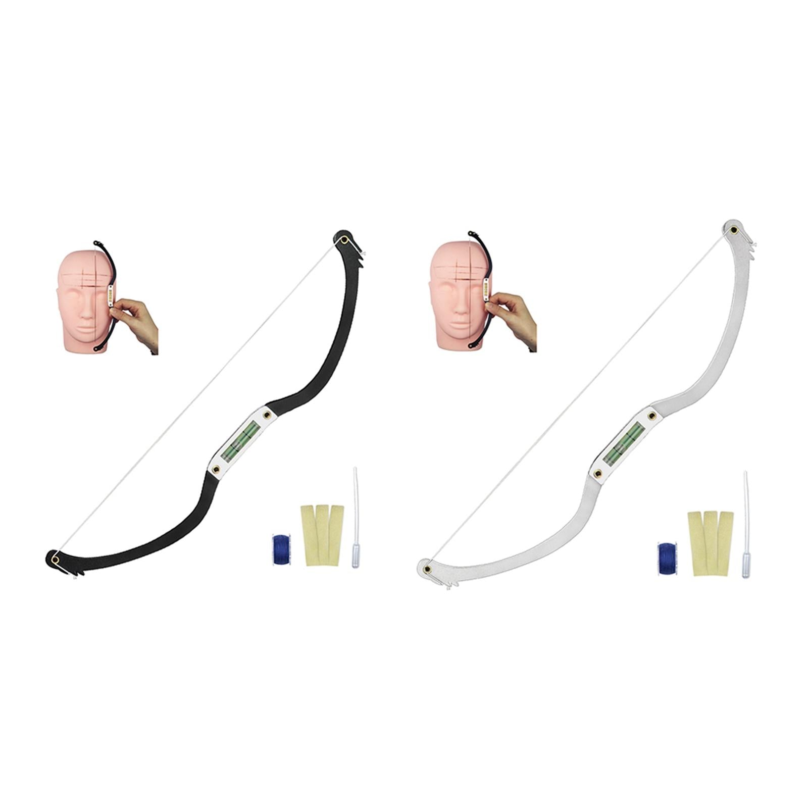 Portable Permannet Makeup Bow and Arrow Line Ruler for Brow Mapping Kit Black