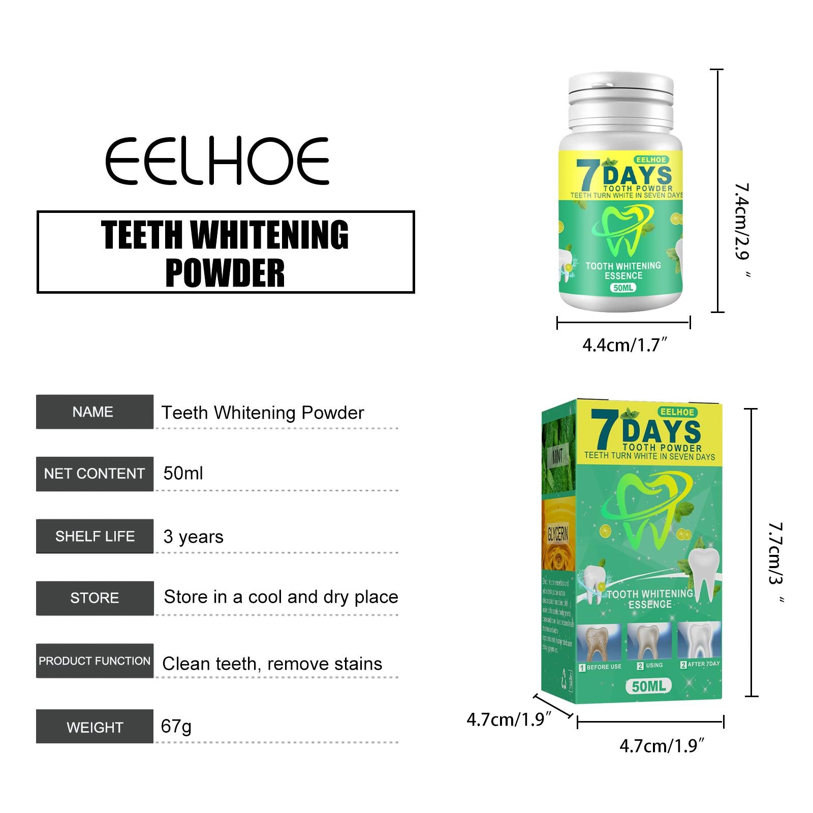 Organic 50G Teeth Whitening Powder Brightening Oral Cleaning Oral Care