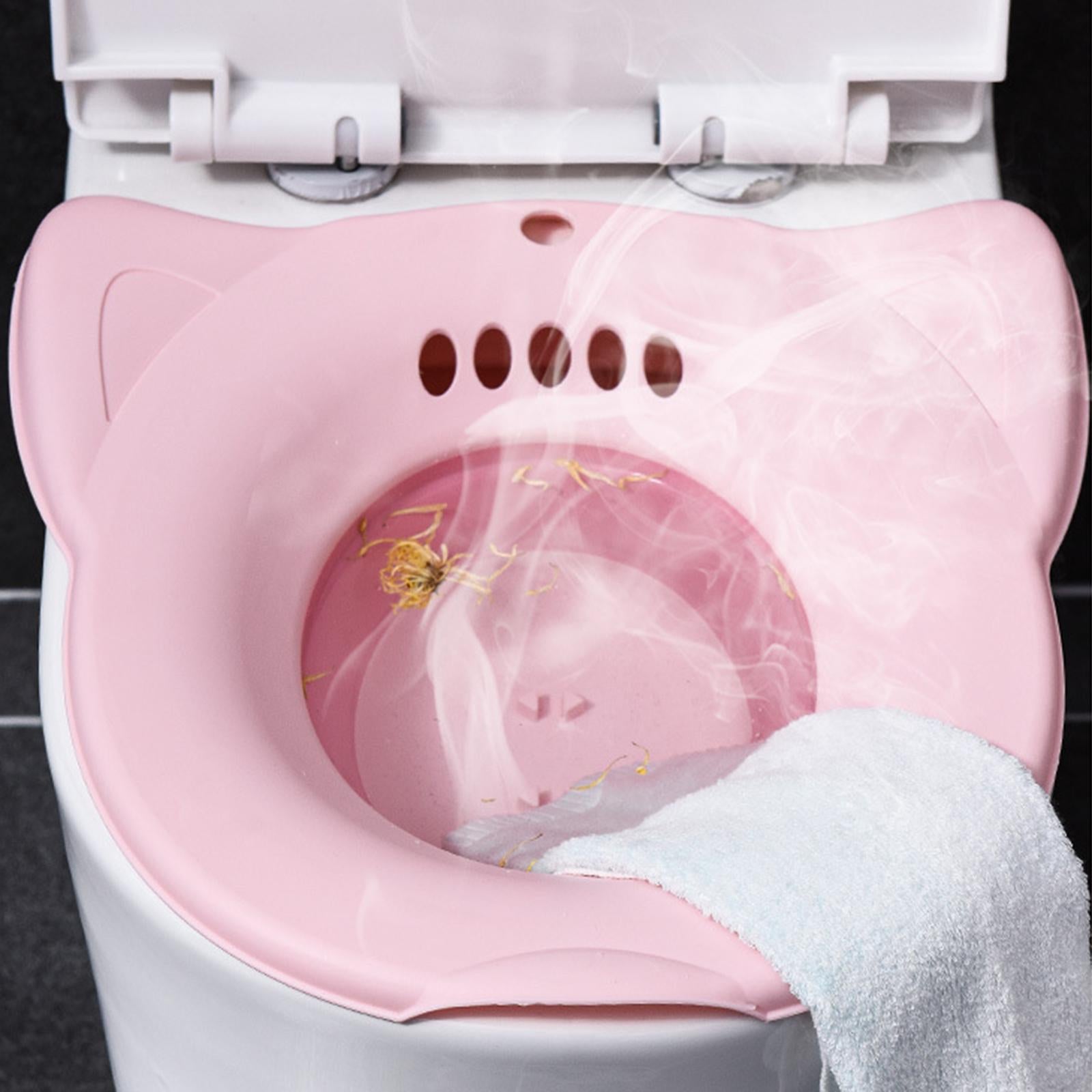 Sitz Bath Toilet Seat Universal Toilets for Patients Home Use Elderly Pink1