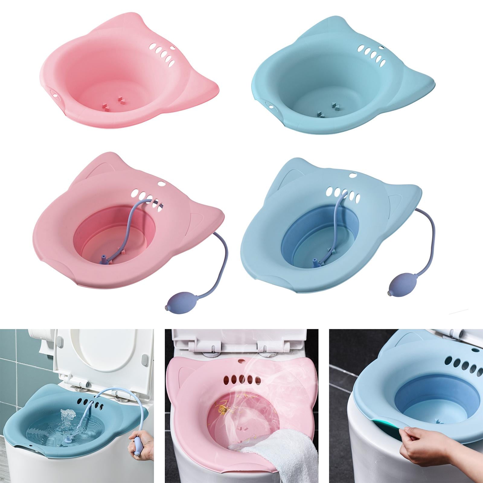 Sitz Bath Toilet Seat Universal Toilets for Patients Home Use Elderly Pink1