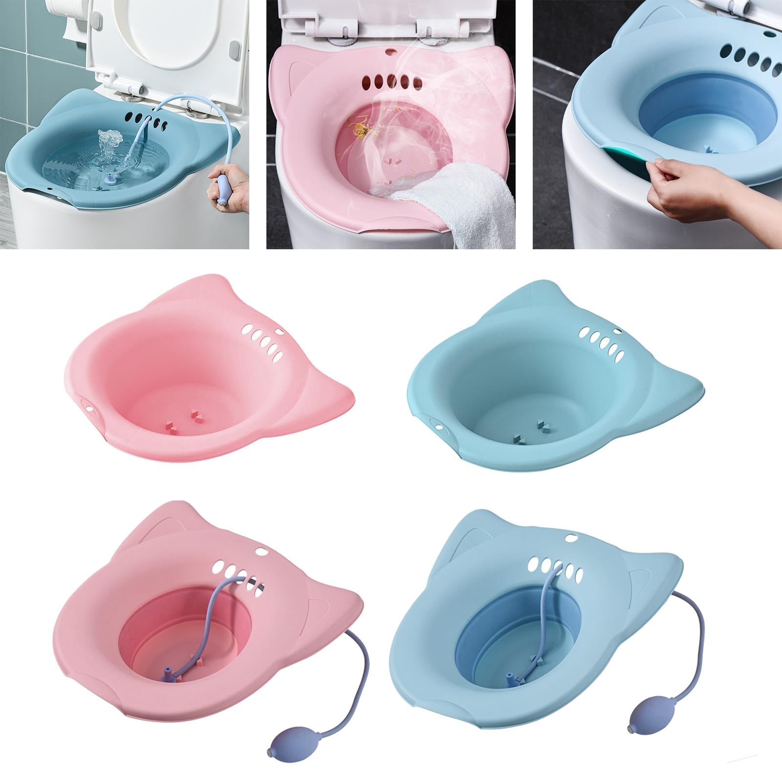 Sitz Bath Toilet Seat Universal Toilets for Patients Home Use Elderly Pink1