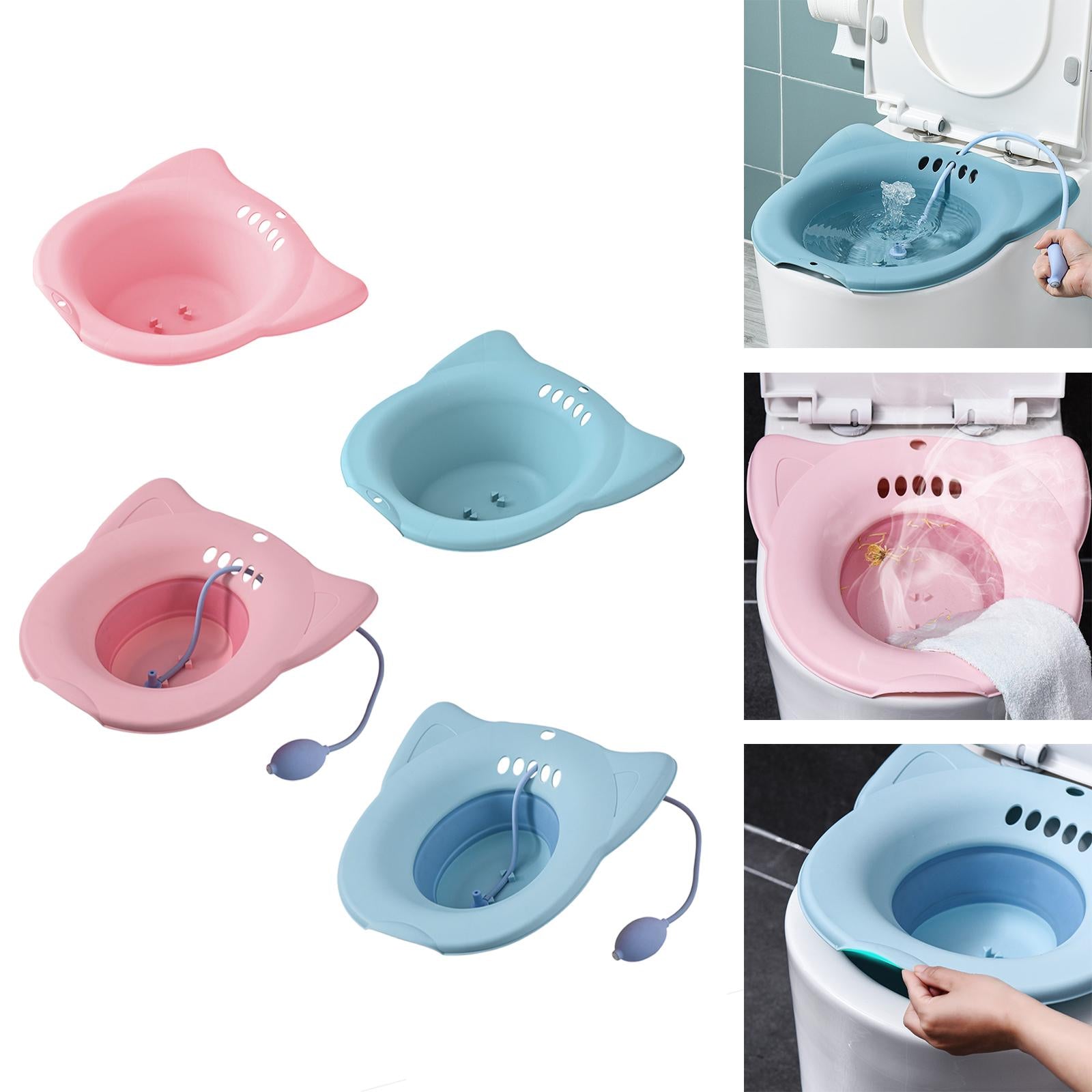 Sitz Bath Toilet Seat Universal Toilets for Patients Home Use Elderly Pink1
