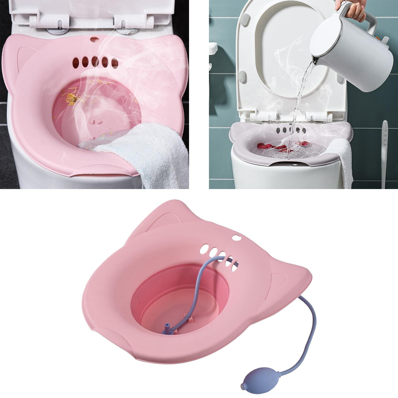 Sitz Bath Toilet Seat Universal Toilets for Patients Home Use Elderly Pink2