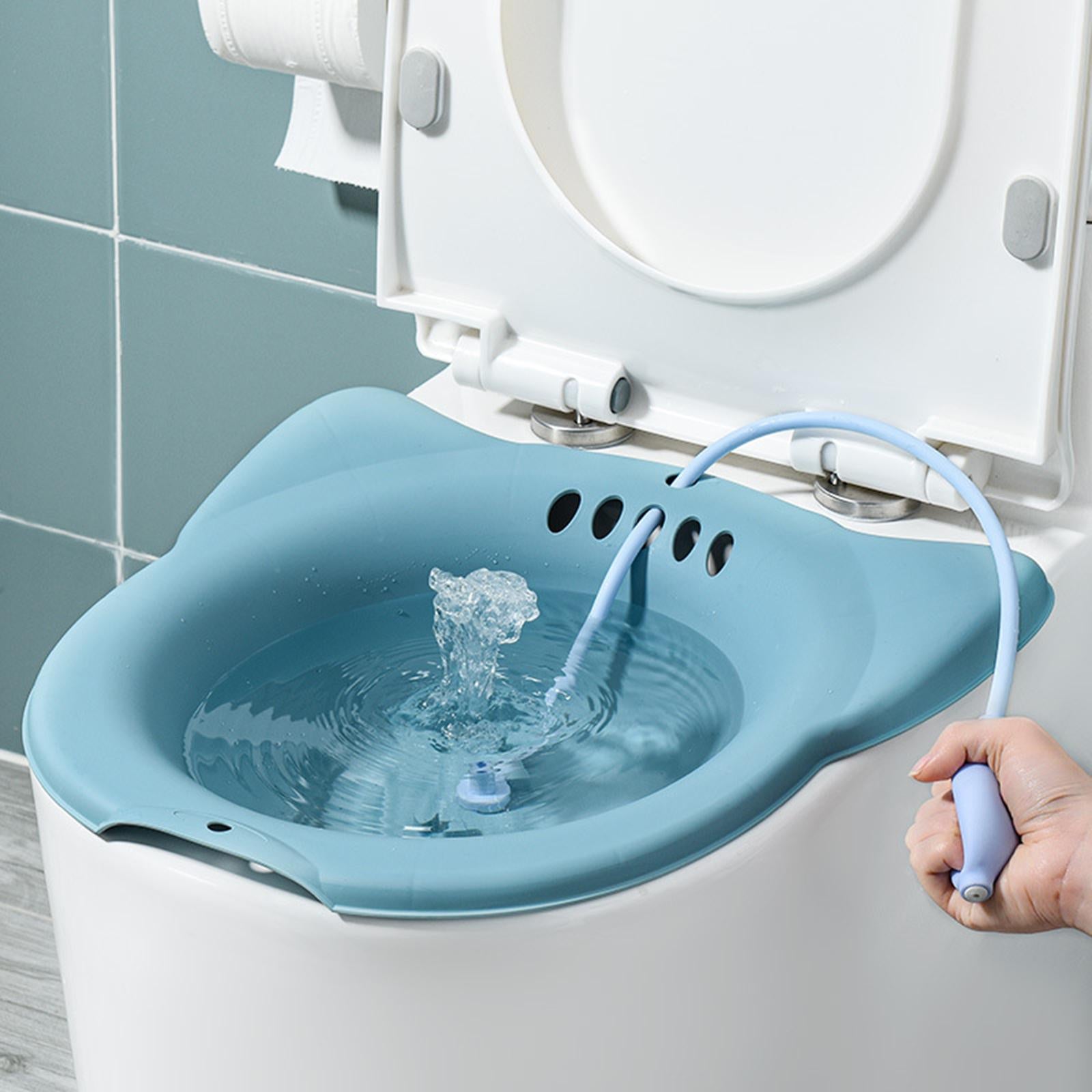 Sitz Bath Toilet Seat Universal Toilets for Patients Home Use Elderly Blue2