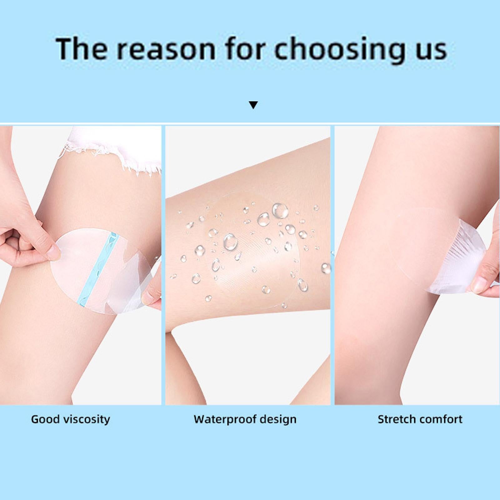 Set of 10 Transparent Anti Chafing Thigh Tapes Sweat Absorbent Self Adhesive