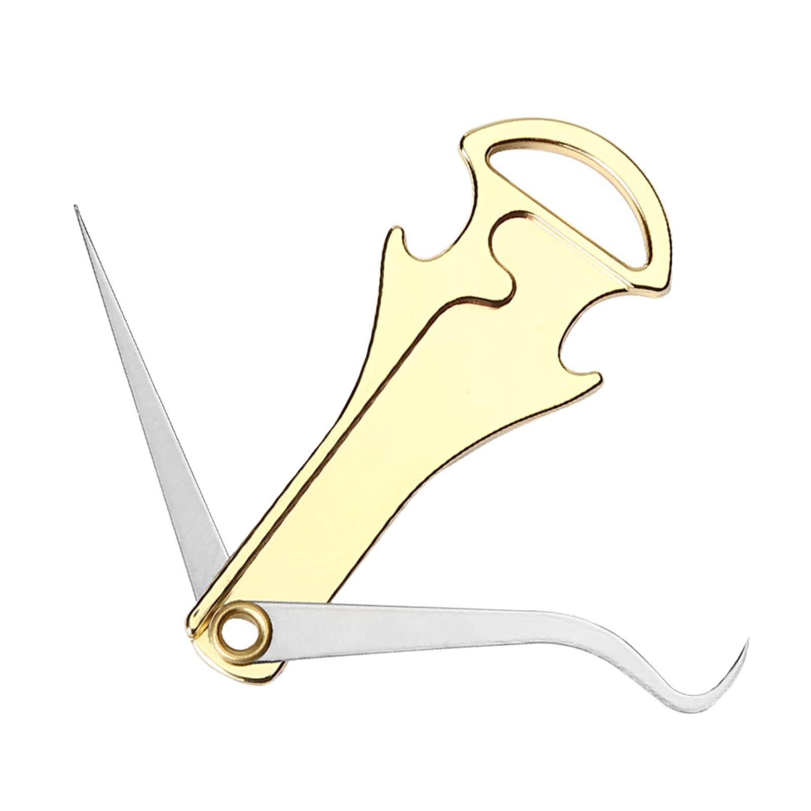 Portable Toothpicks with Bottle Opener Keychain Tool for Outdoor Biking Gold