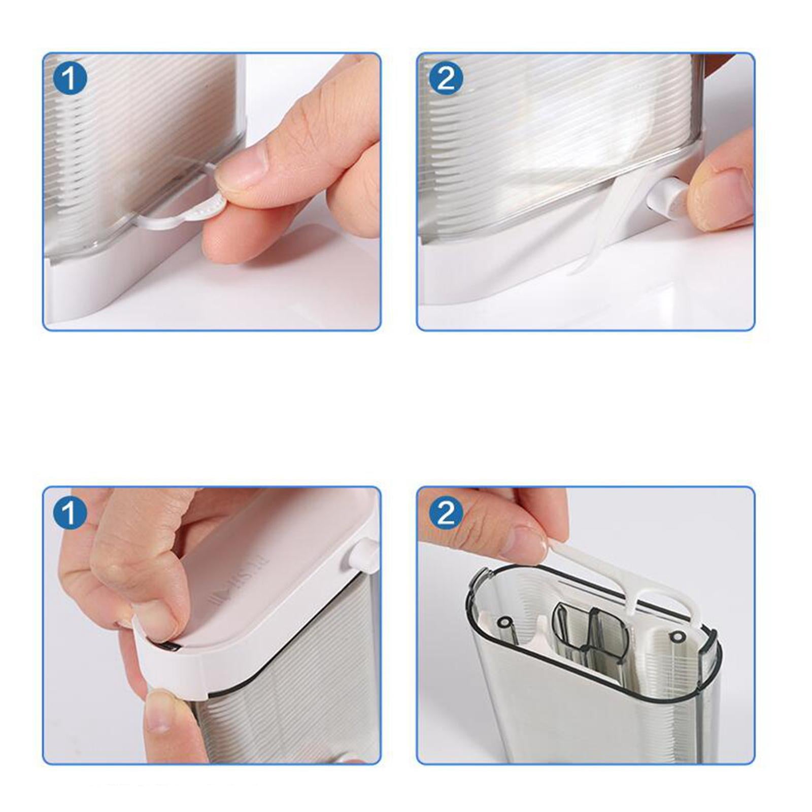 Automatic Floss Storage Box Portable Dispenser for Oral Care Bathroom White