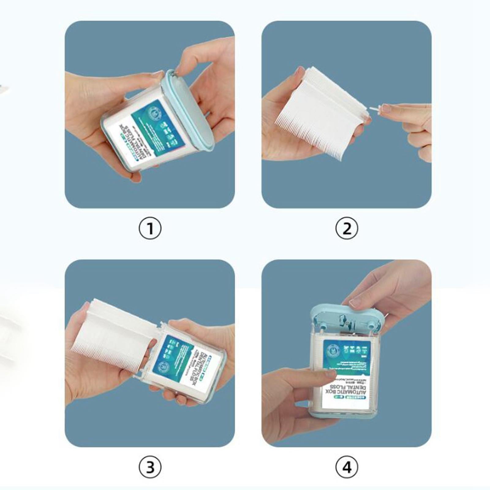 Automatic Floss Storage Box with 100x Teeth Clean Floss for Dining Table
