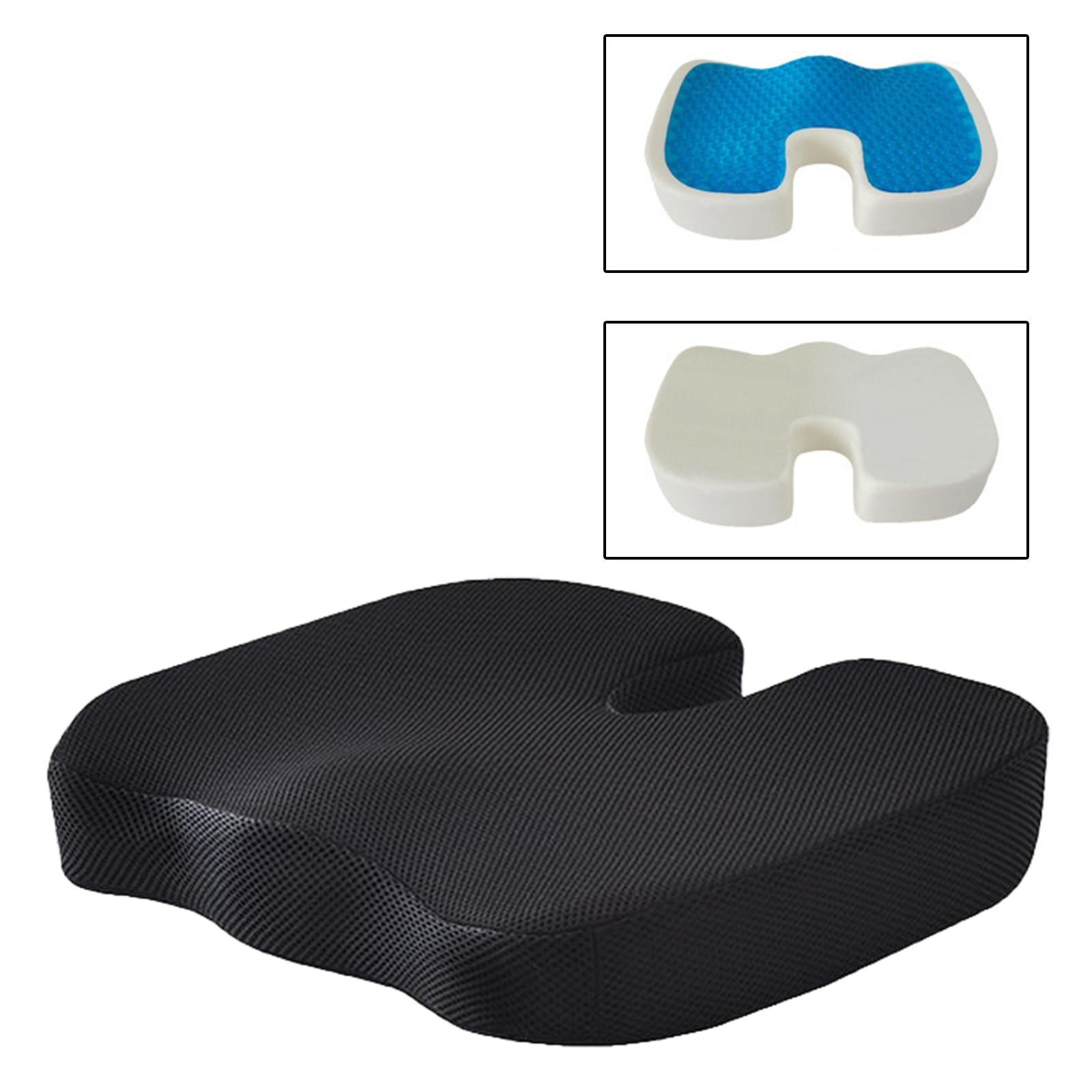 Summer Gel Seat Cushion Memory Foam Washable for Office Chair Pregnant Black