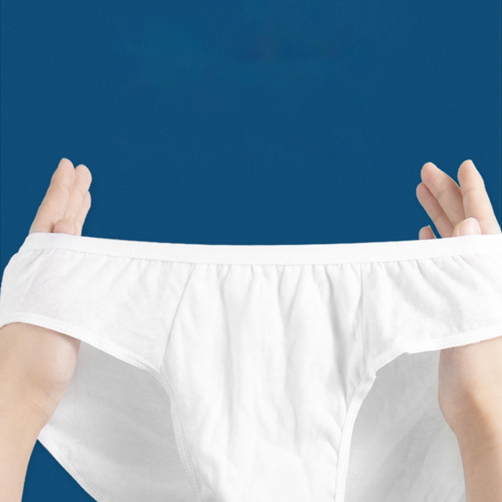 5 Pieces Adults Disposable Briefs Underpants Pure Cotton Panties Man 3XL