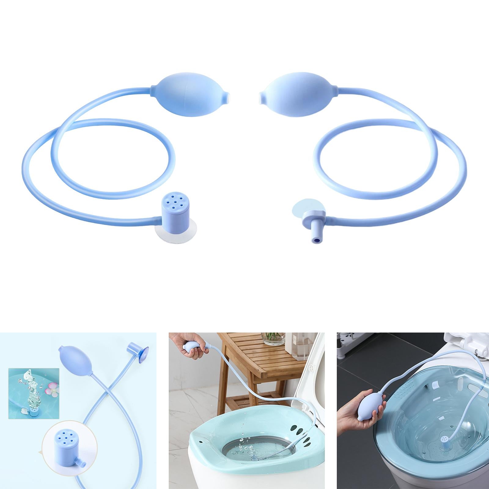Foldable Sitz Bath Flusher with Suction Cup for Bidet Toilet Hemorrhoid multi hole