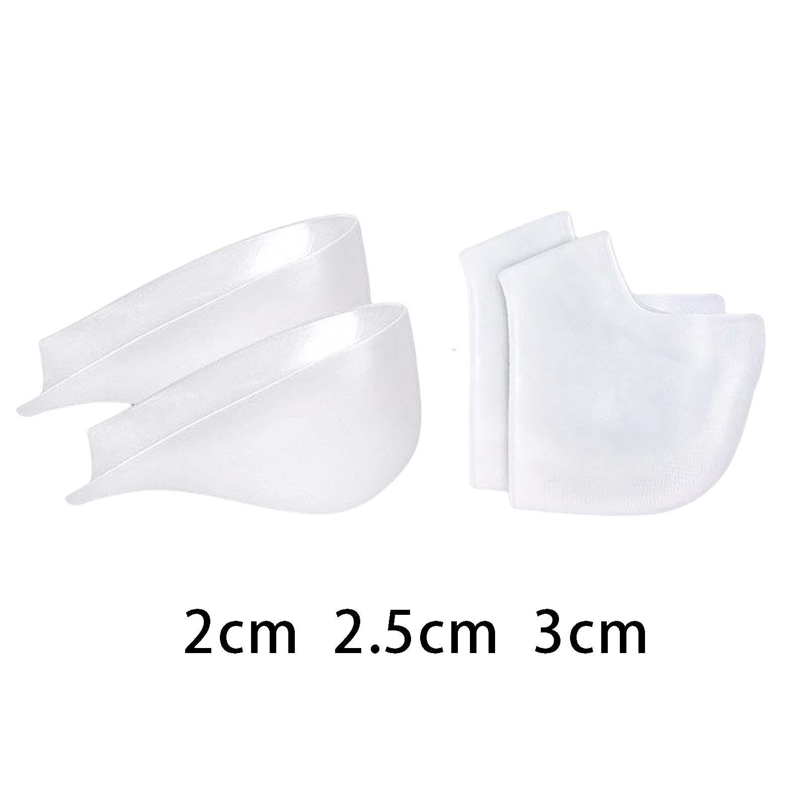 Soft Height Increase Insoles Inserts Heel Cups 1 Pair Silicone for Women Men 2cm