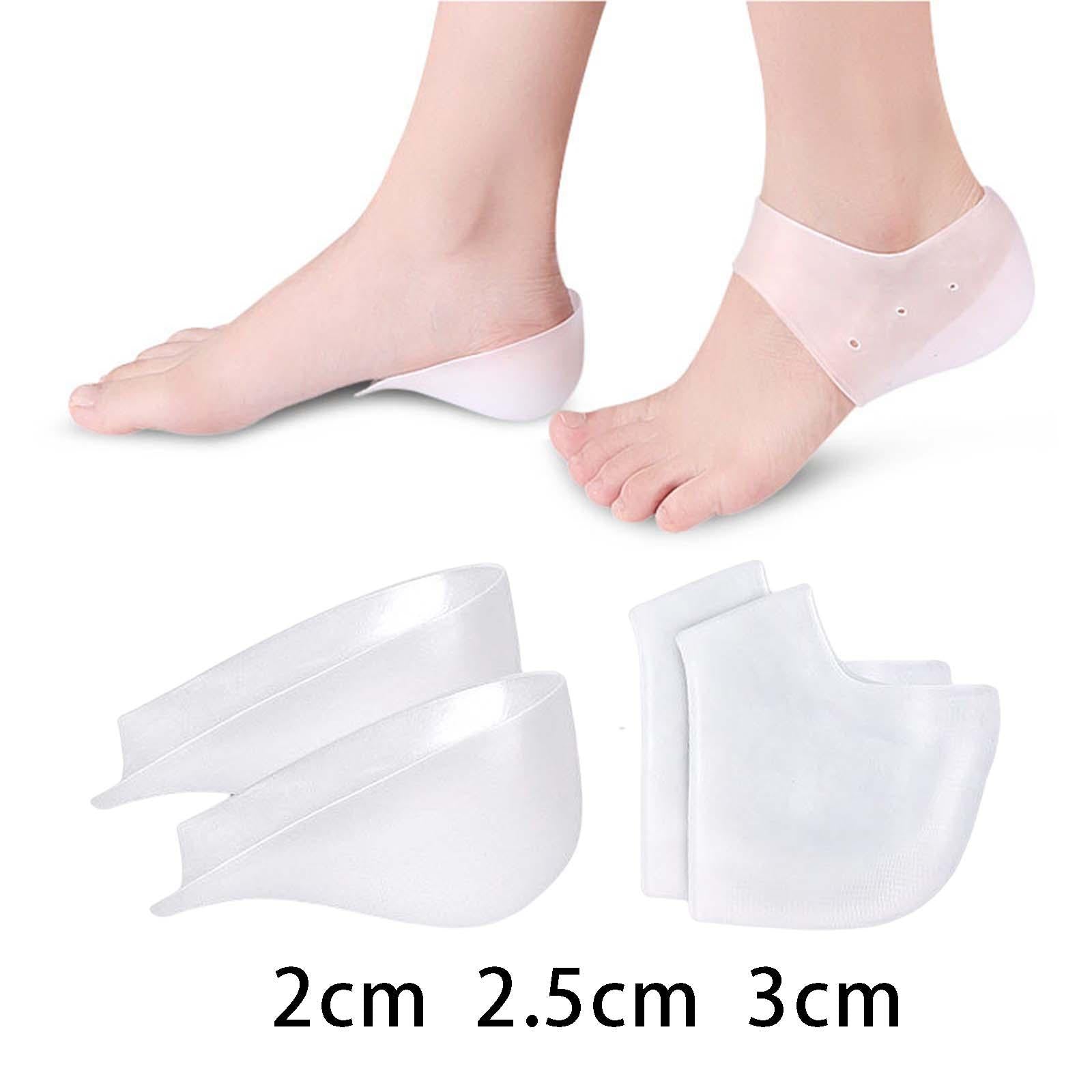 Soft Height Increase Insoles Inserts Heel Cups 1 Pair Silicone for Women Men 2cm