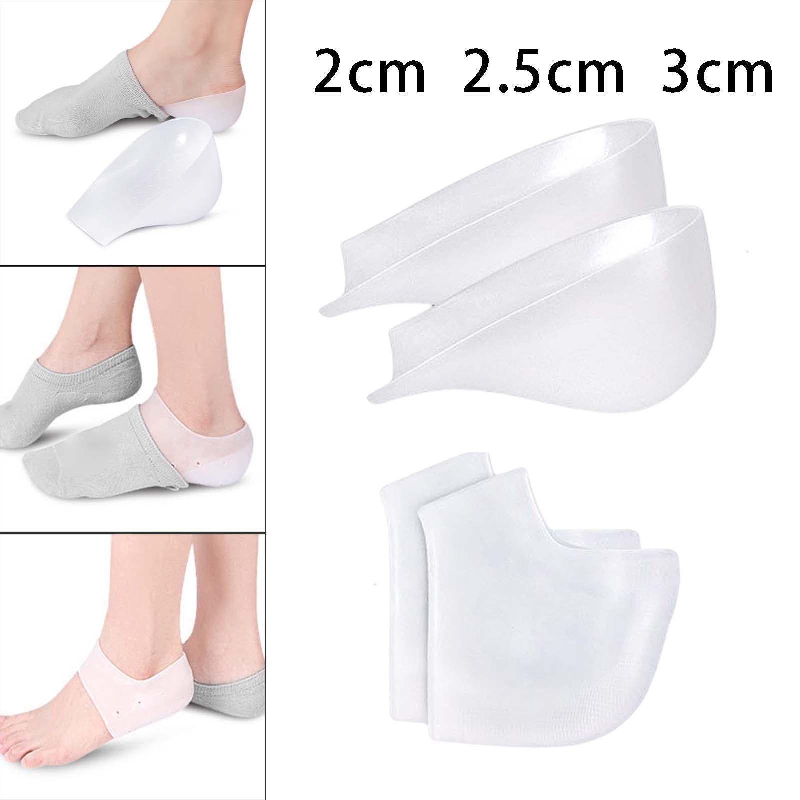 Soft Height Increase Insoles Inserts Heel Cups 1 Pair Silicone for Women Men 2cm