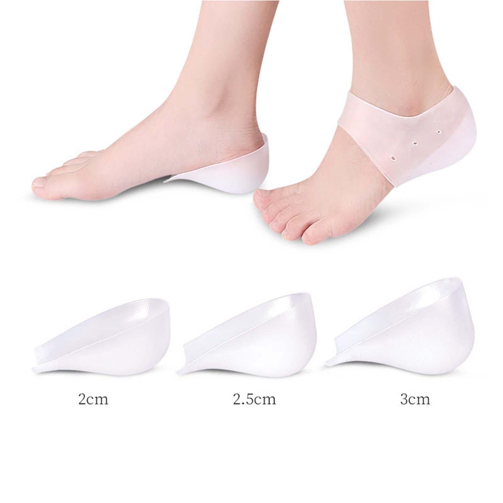 Soft Height Increase Insoles Inserts Heel Cups 1 Pair Silicone for Women Men 3cm