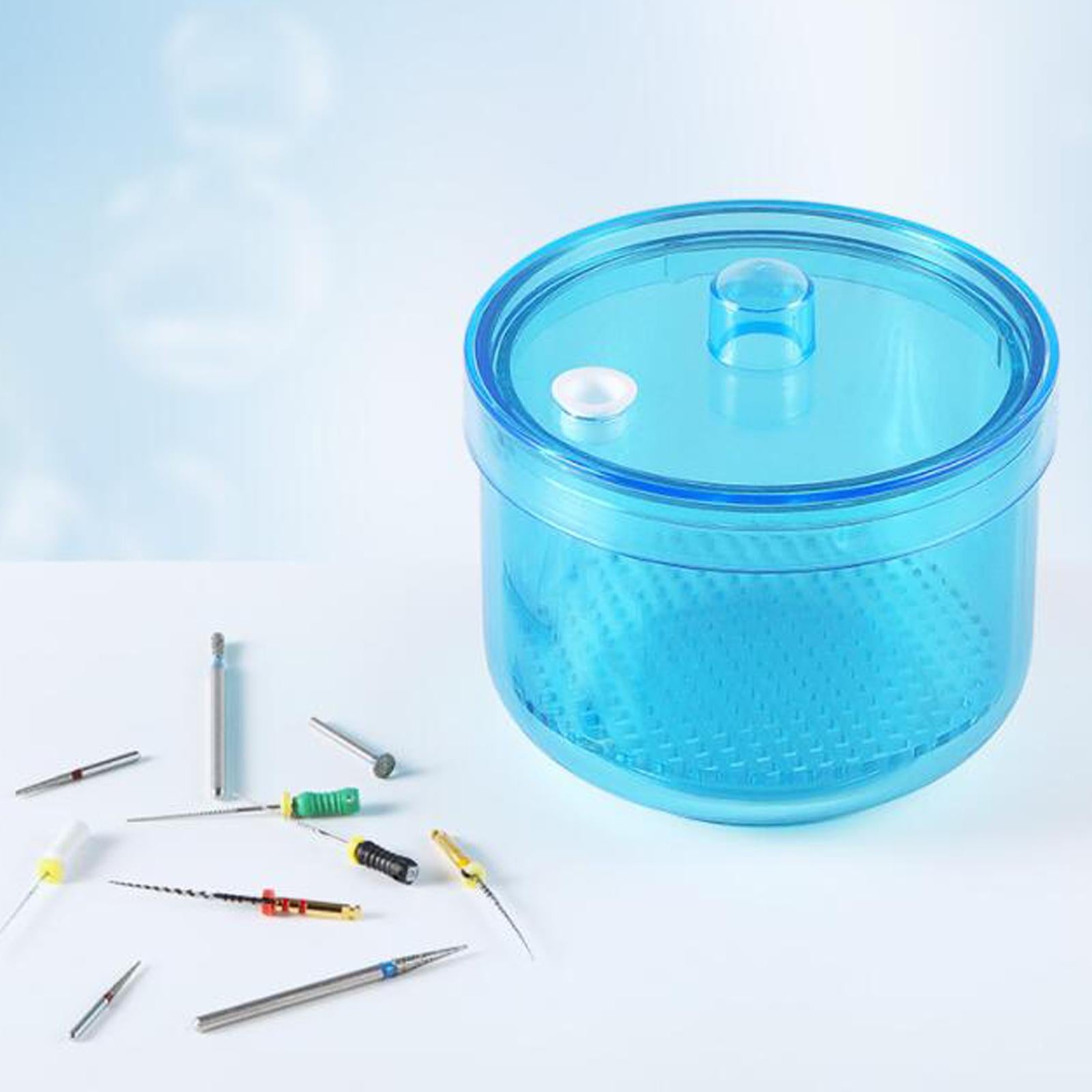 Portable Dental Disinfection Box Sterilizing Organizer for False Teeth blue