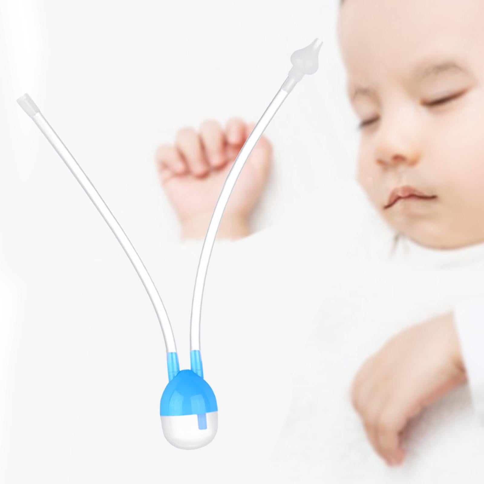 Baby Nasal Aspirator Nose Suction Clean Tool Soft Anti Reflux Blue