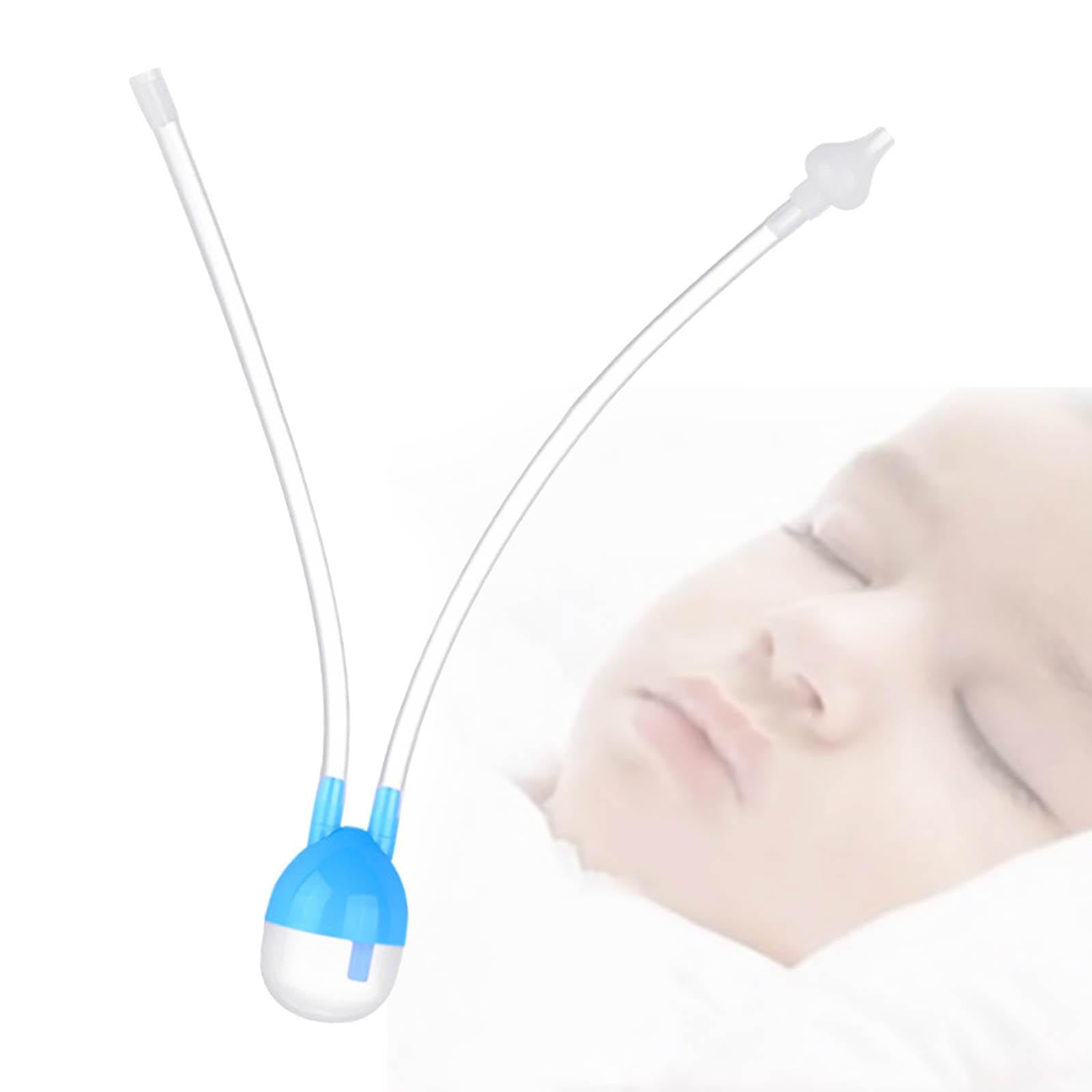 Baby Nasal Aspirator Nose Suction Clean Tool Soft Anti Reflux Blue